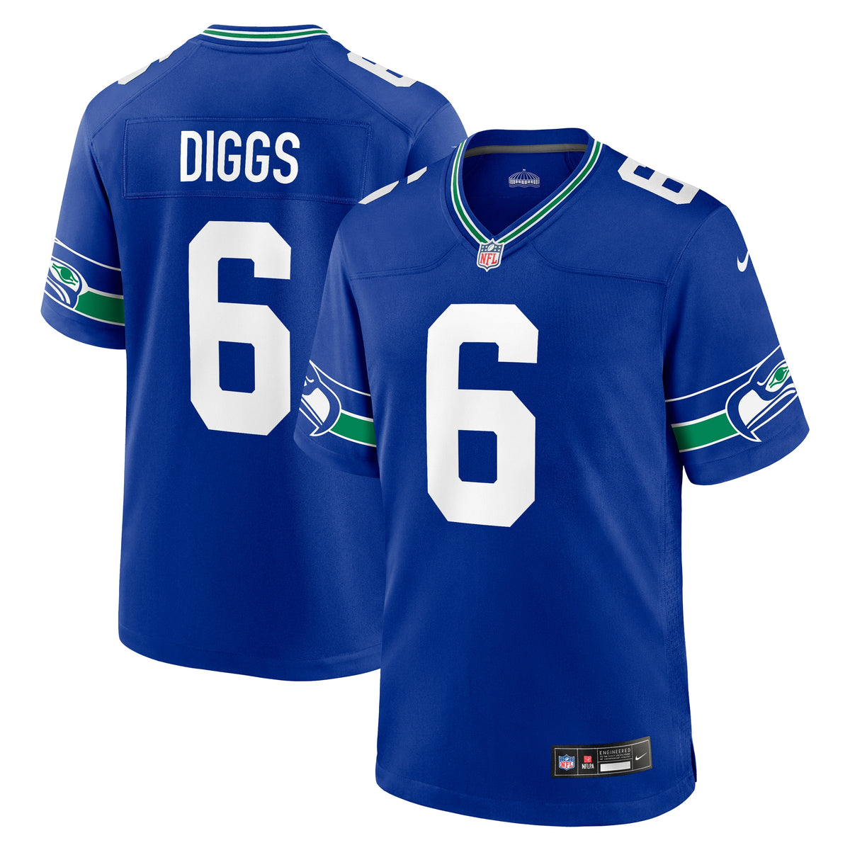 Quandre Diggs Seattle Seahawks Nike Throwback Player Game Jersey Royal