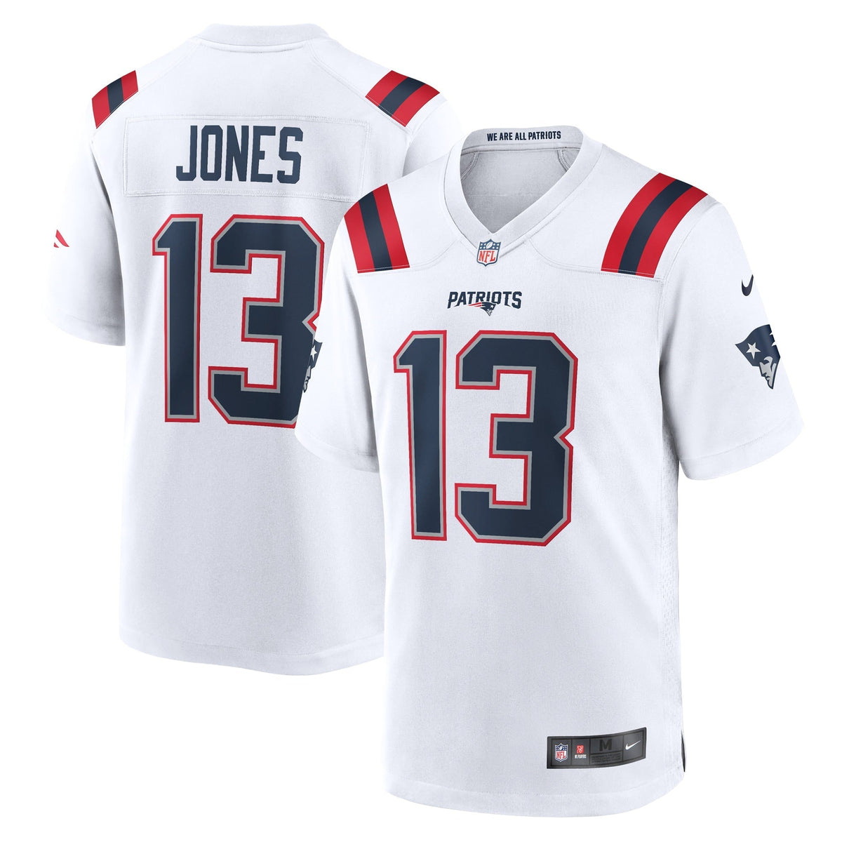 Men s Nike Jack Jones White New England Patriots Game Player Jersey