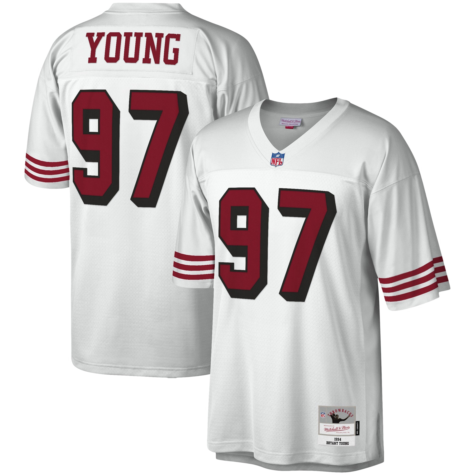Bryant Young San Francisco 49ers Mitchell   Ness Legacy Replica Jersey   White