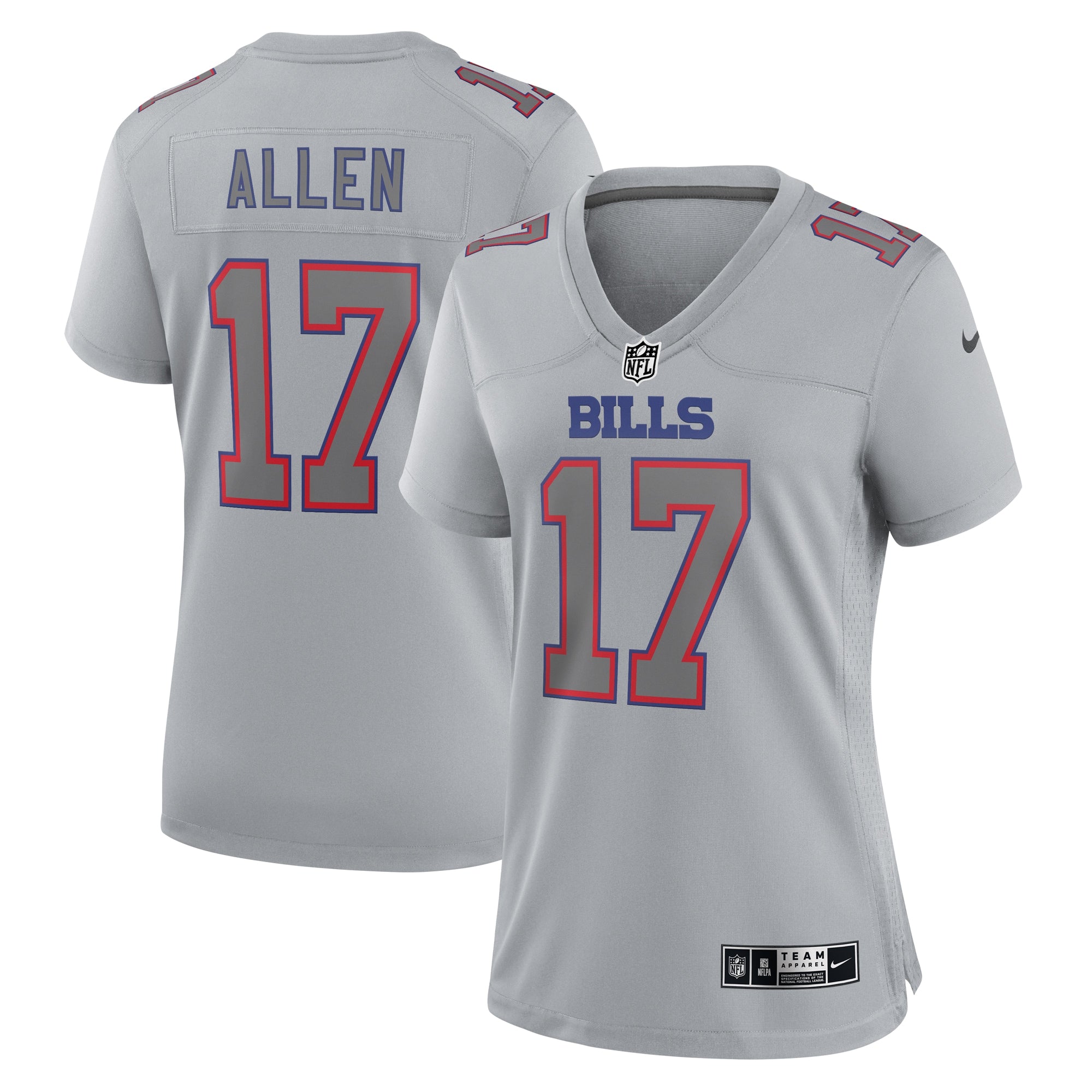 Josh Allen Buffalo Bills Nike Women s Atmosphere Fashion Game Jersey   Gray