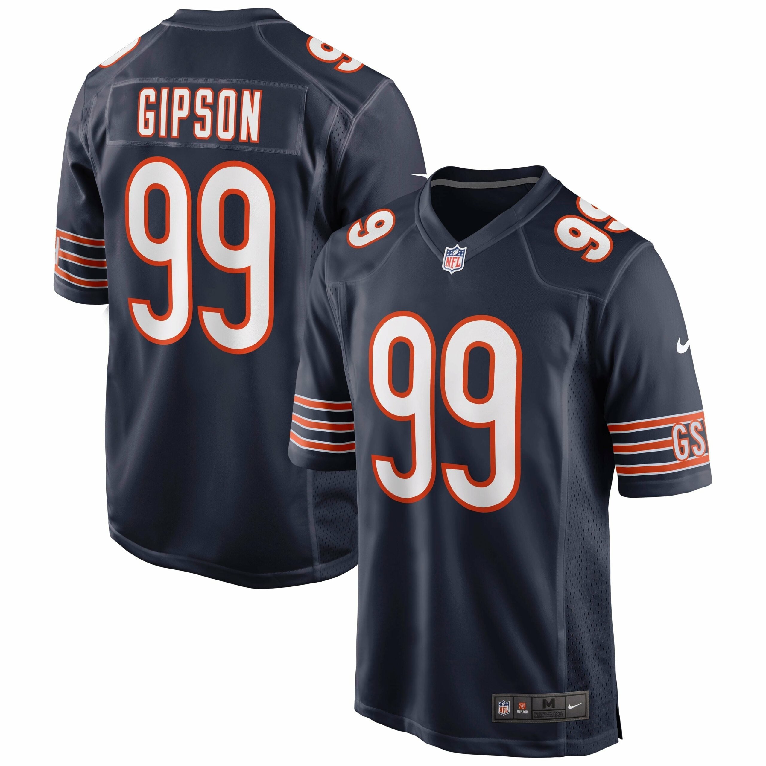 Men s Nike Trevis Gipson Navy Chicago Bears Game Jersey