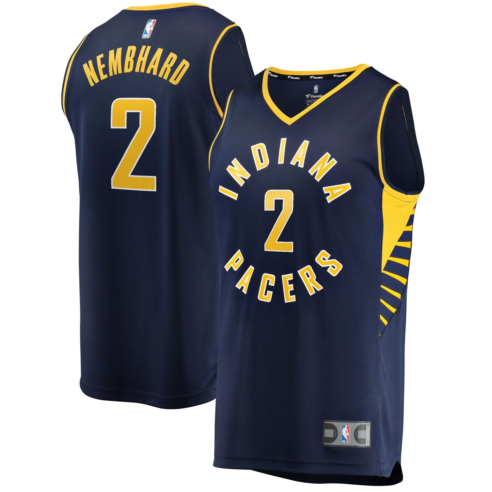Men's Fanatics Branded Andrew Nembhard Navy Indiana Pacers 2021/22 Fast Break Replica Jersey - Icon Edition