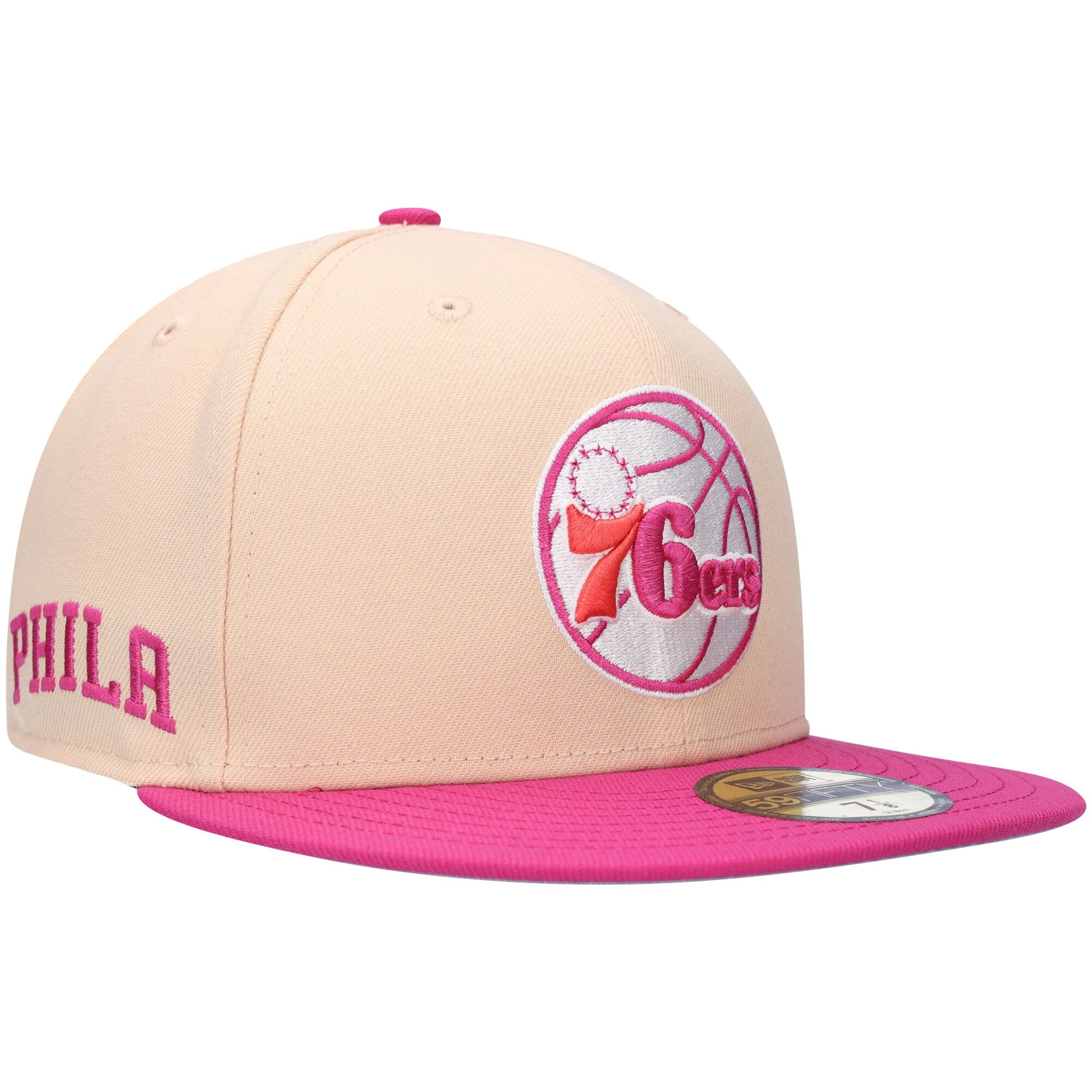 Philadelphia 76ers New Era Passion Mango 59FIFTY Fitted Hat - Orange/Pink
