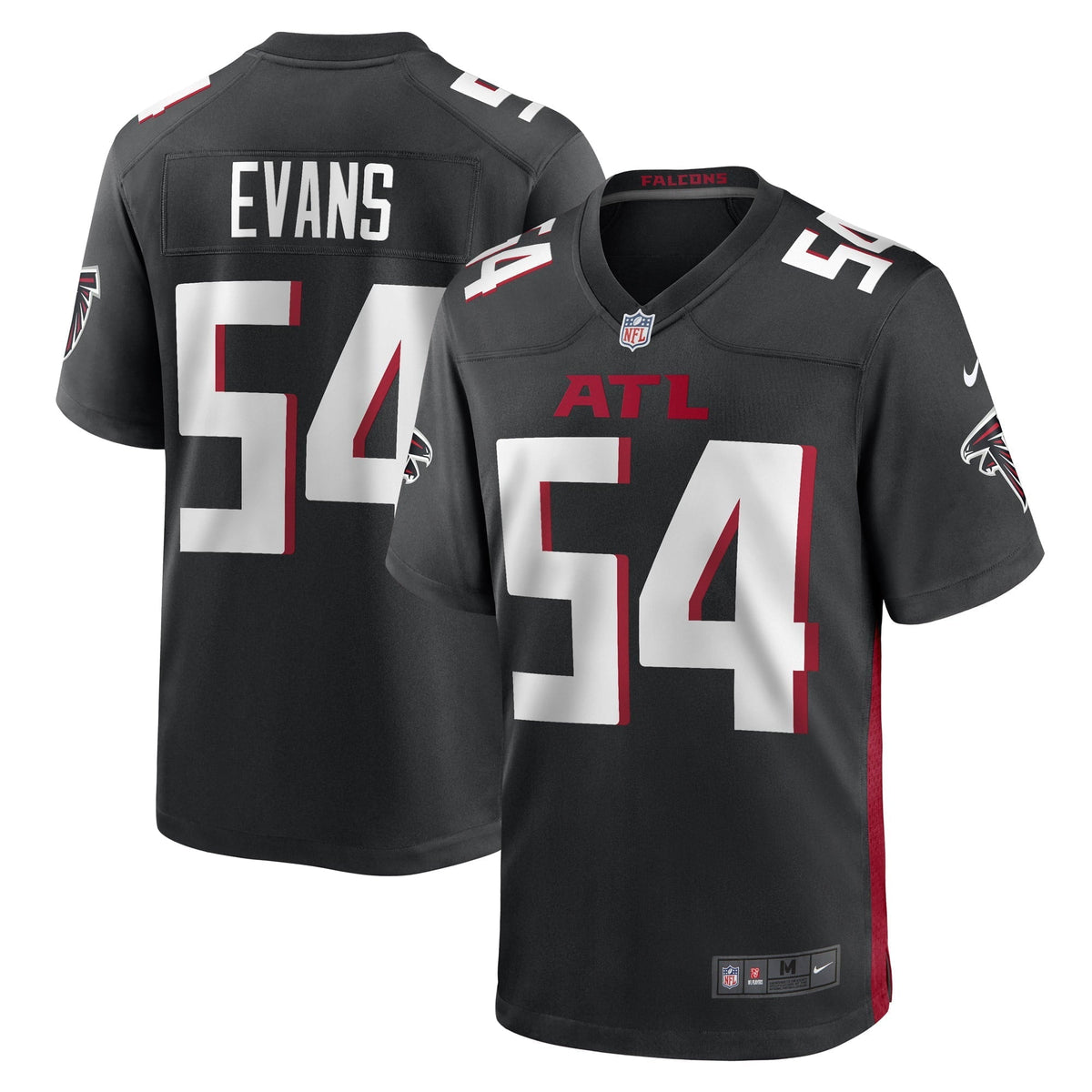 Men s Nike Rashaan Evans Black Atlanta Falcons Game Player Jersey