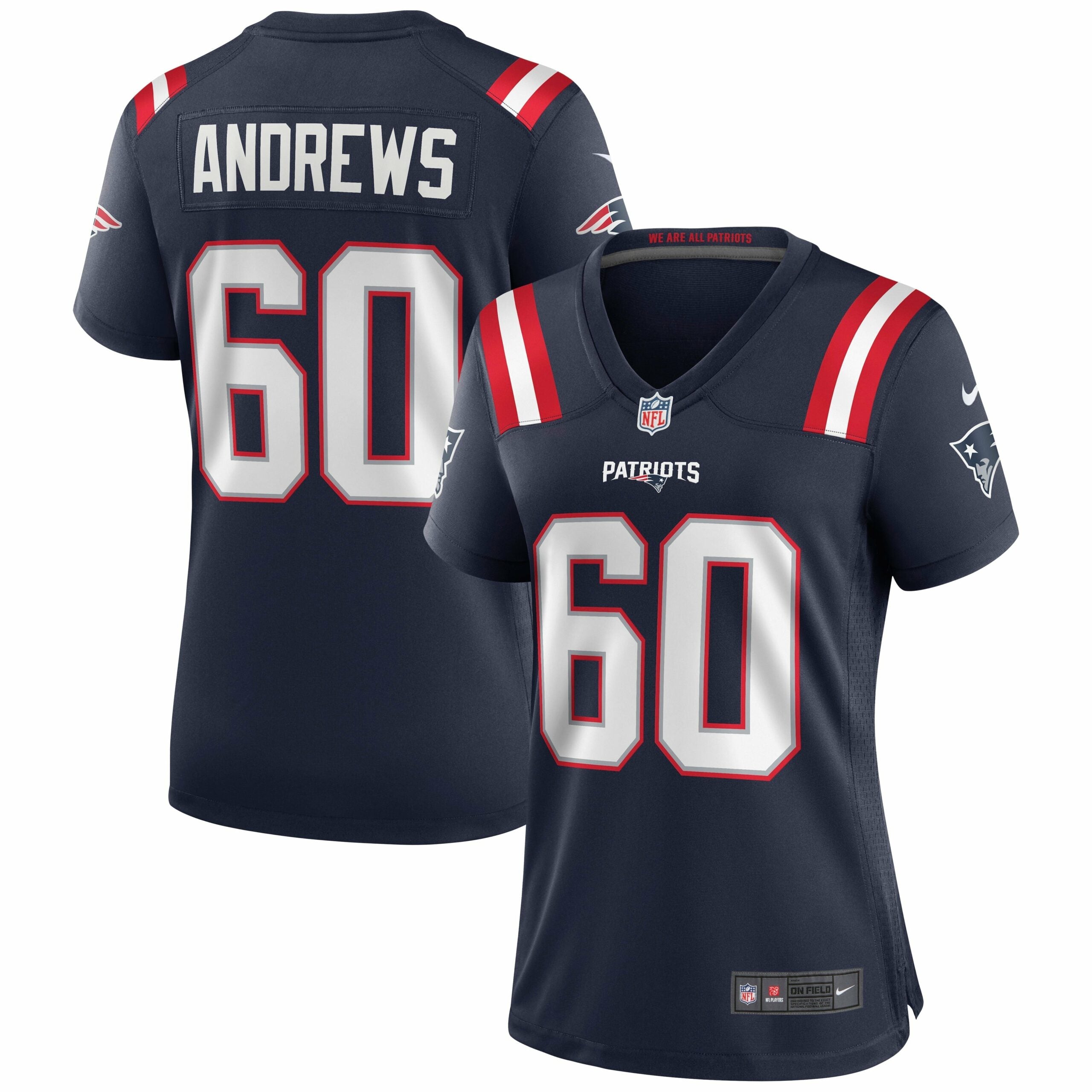 Women s Nike David Andrews Navy New England Patriots Game Jersey
