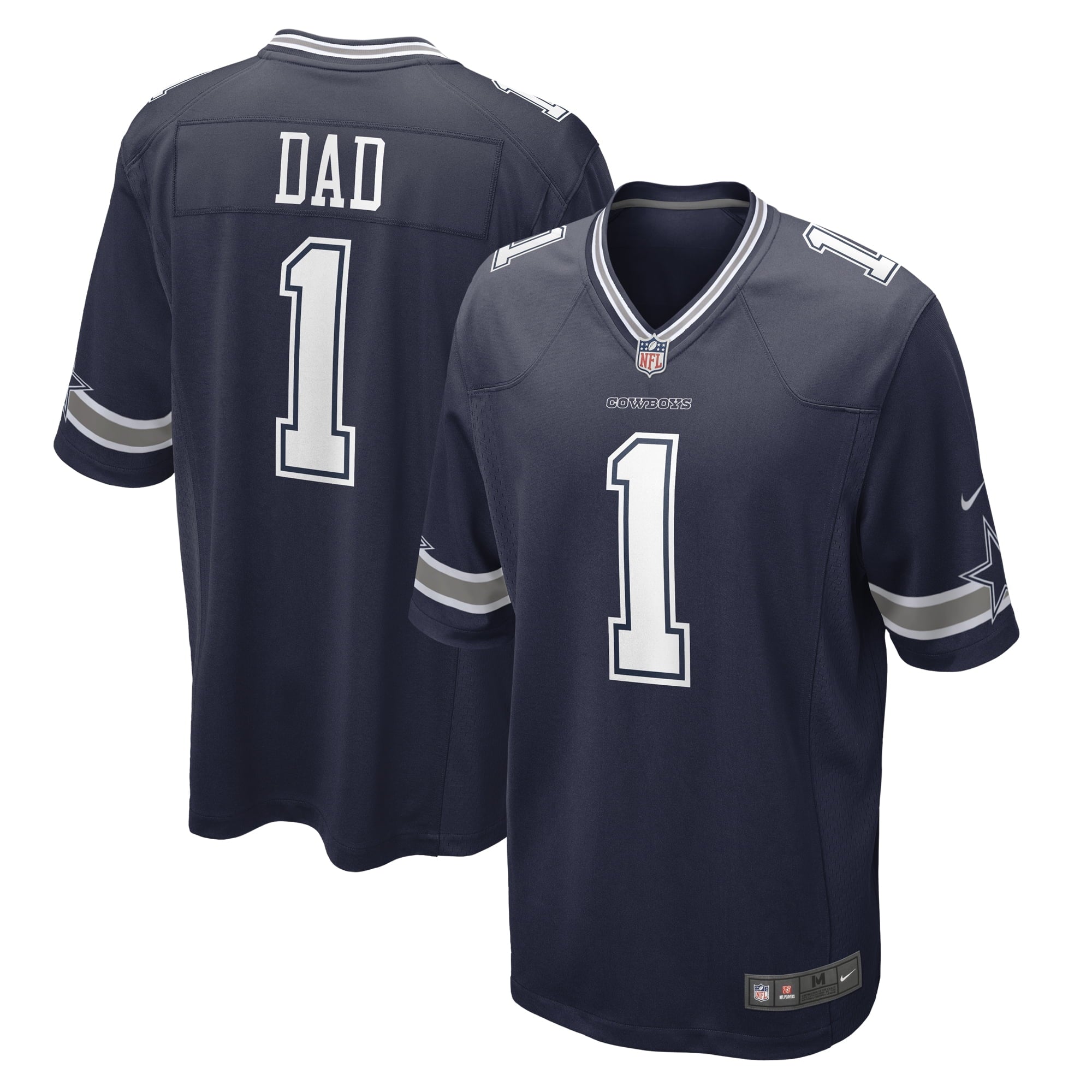 Men s Nike Number 1 Dad Navy Dallas Cowboys Game Jersey
