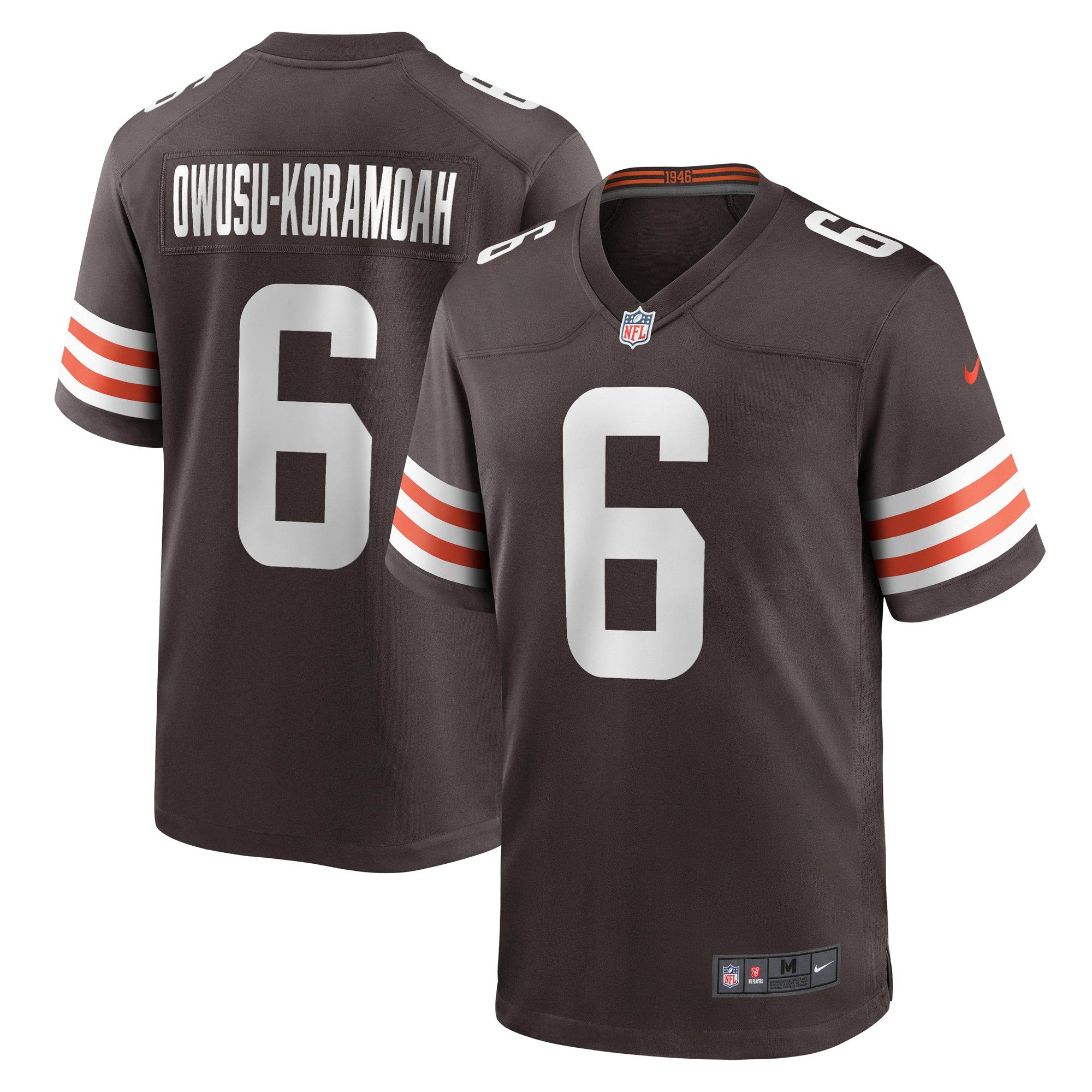 Jeremiah Owusu-Koramoah Cleveland Browns Nike Team Game Jersey   Brown
