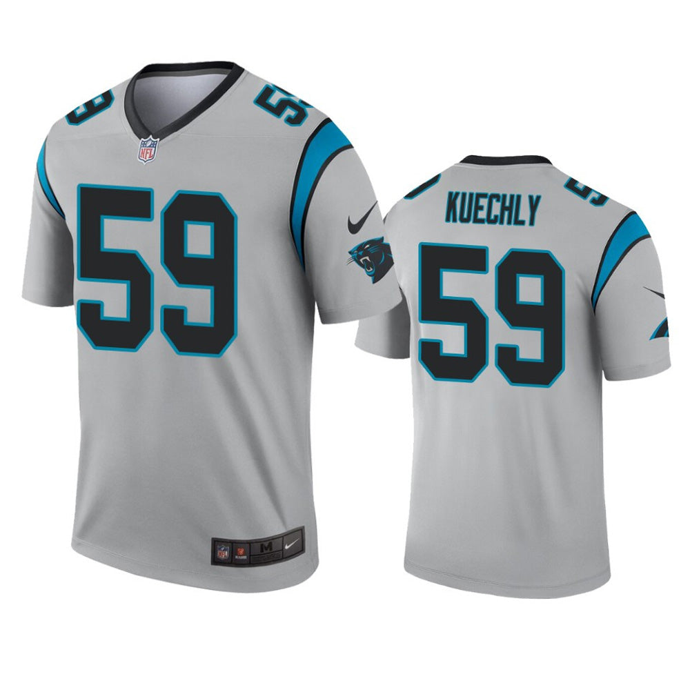 Men s Carolina Panthers Luke Keuchly Inverted Legend Jersey   Silver