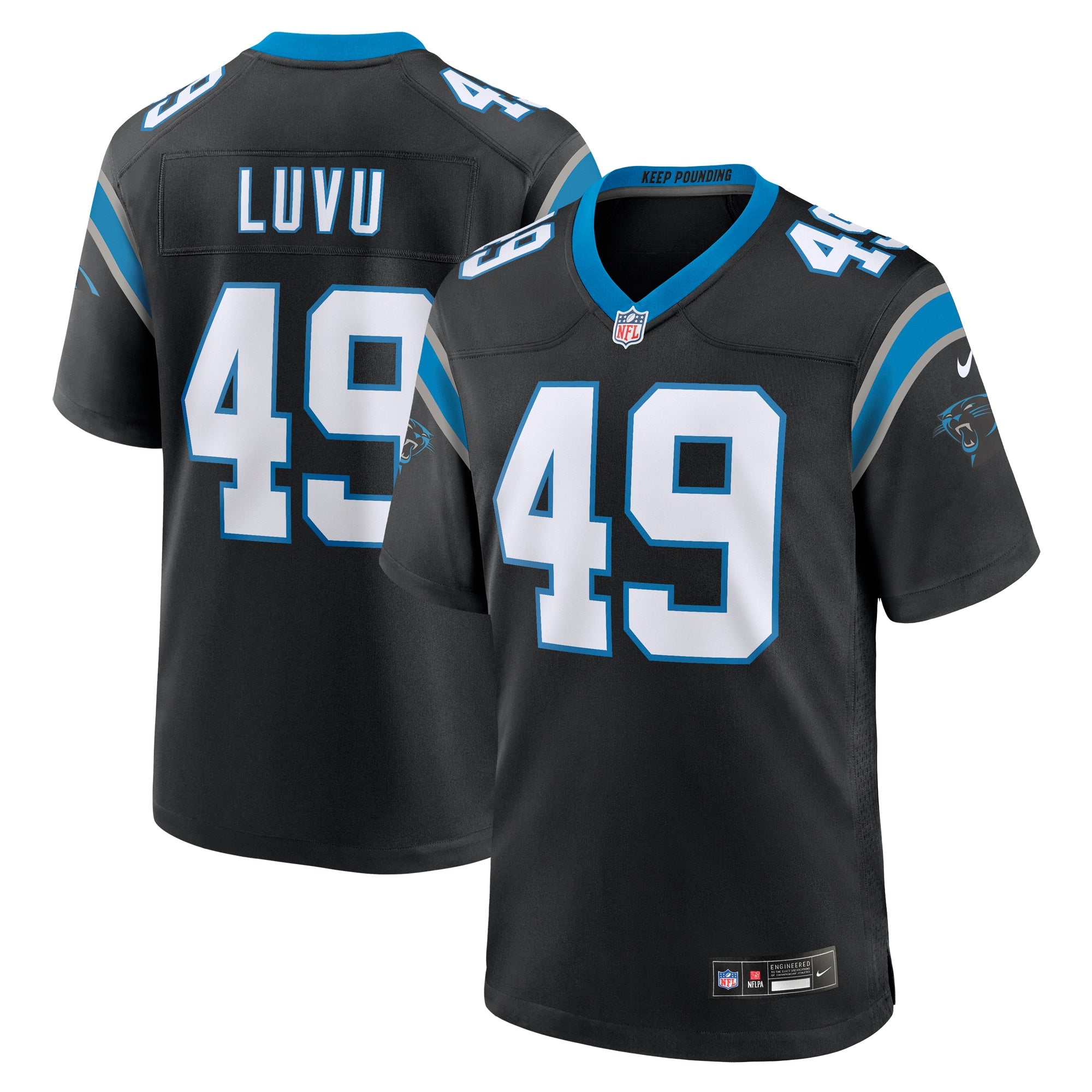 Frankie Luvu Carolina Panthers Nike Team Game Jersey   Black