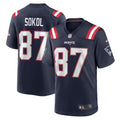 Men s Nike Matt Sokol Navy New England Patriots Game Player Jersey