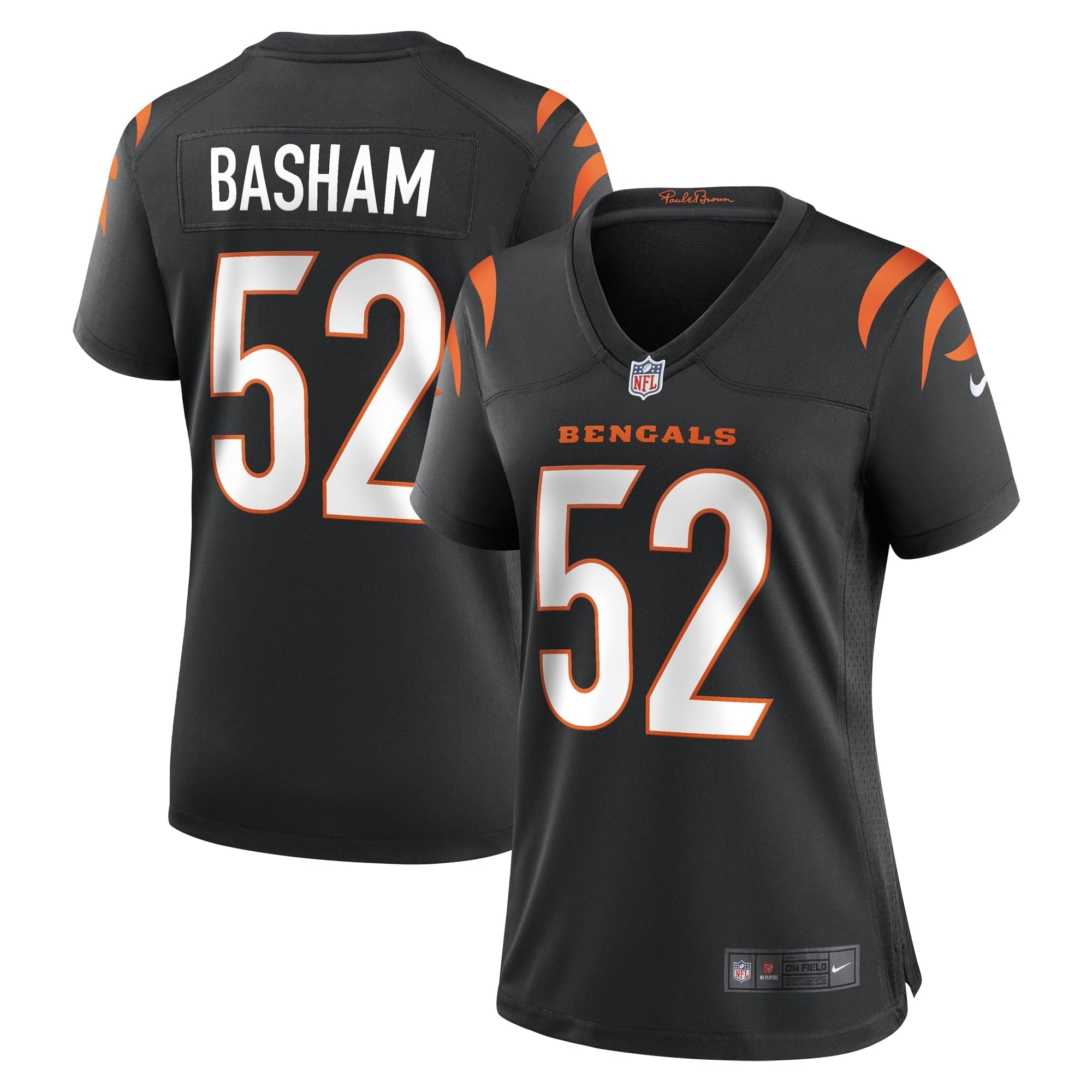 Women s Nike Tarell Basham Black Cincinnati Bengals Team Game Jersey