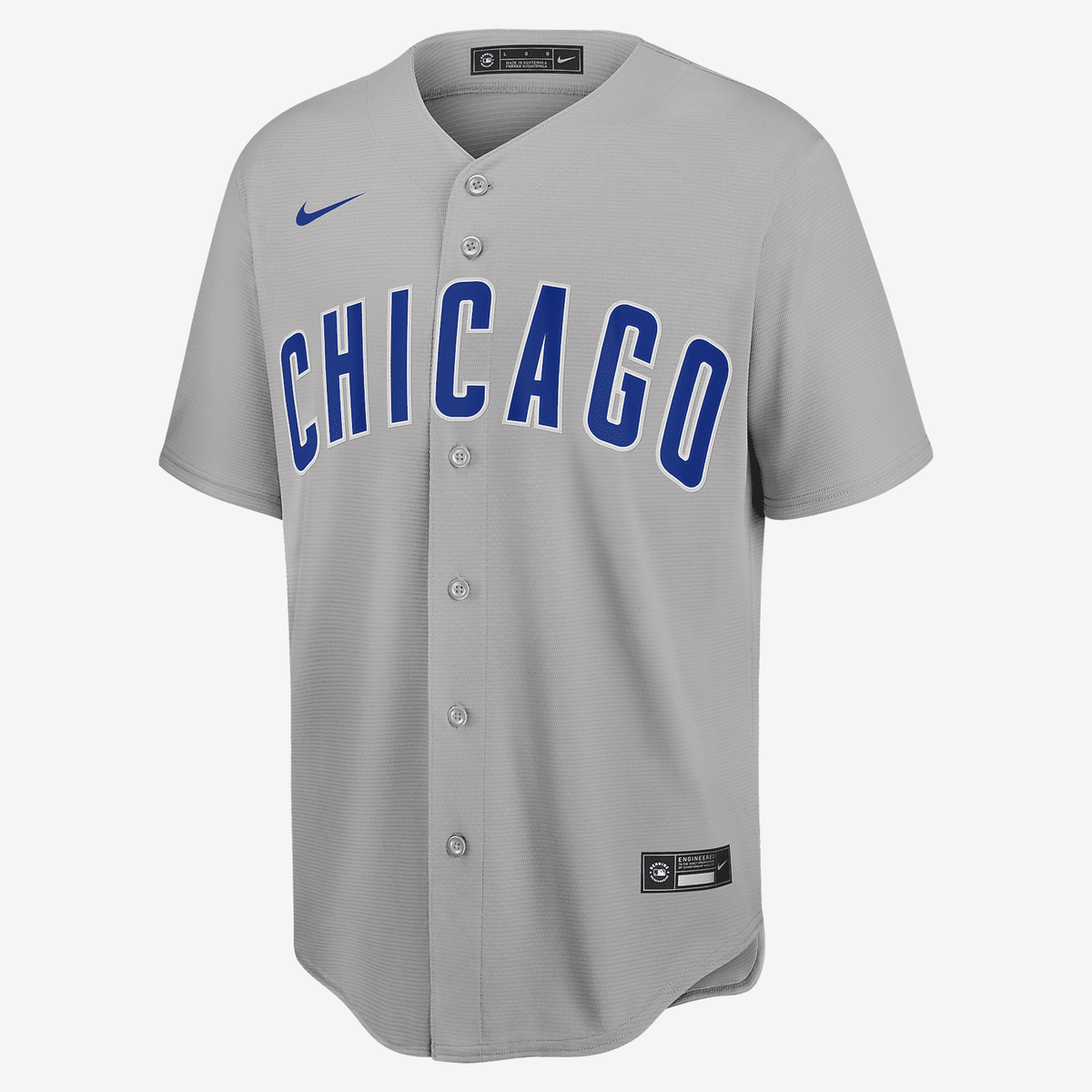 MLB Chicago Cubs (Javier Bez) Men's Replica Baseball Jersey - Base Grey