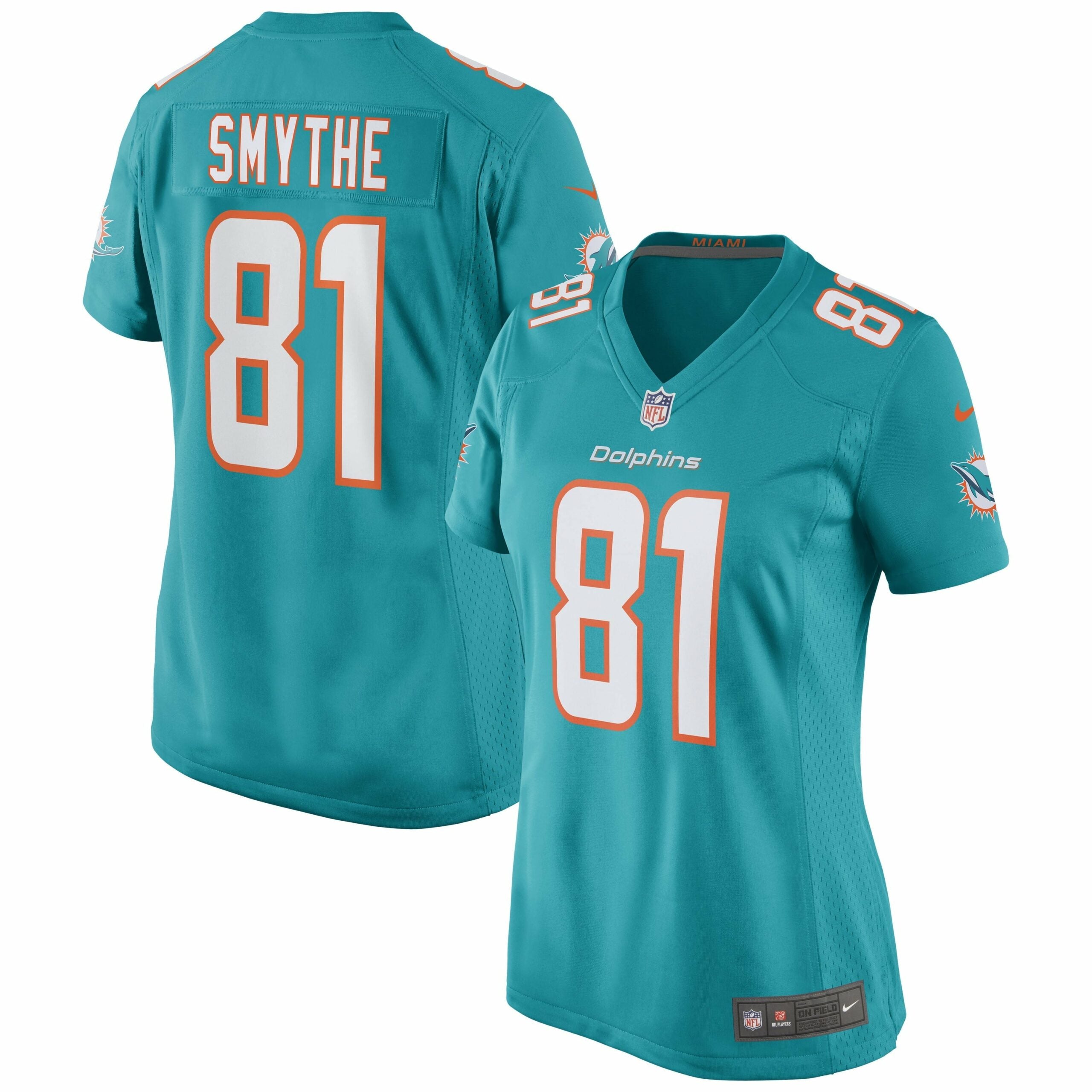 Women s Nike Durham Smythe Aqua Miami Dolphins Game Jersey