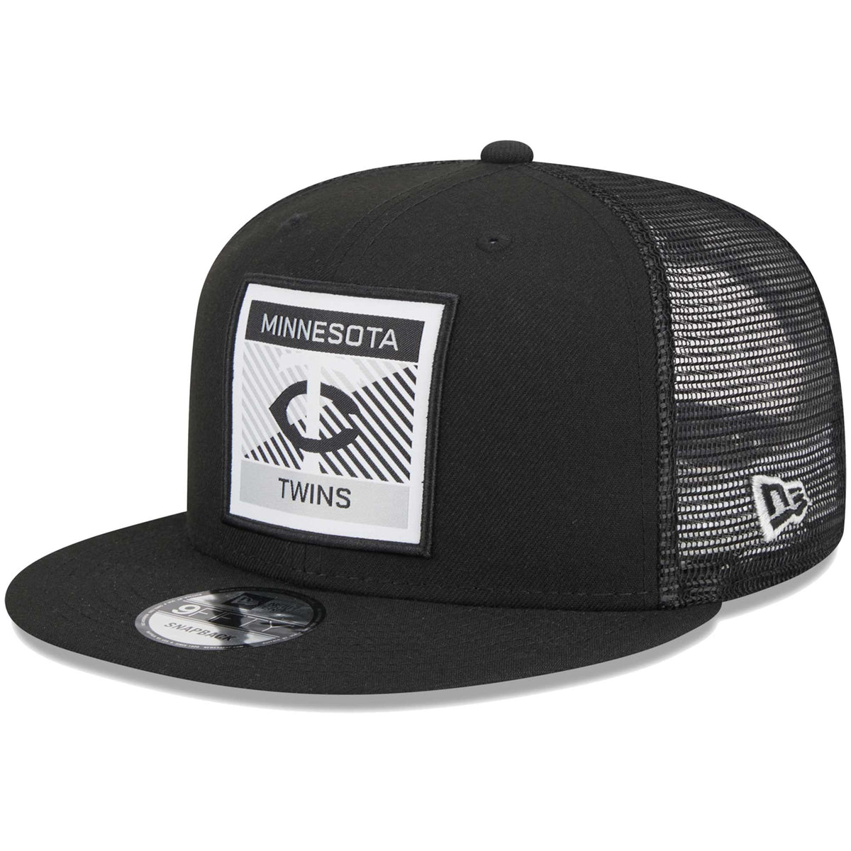 Minnesota Twins New Era Scratch Squared Trucker 9FIFTY Snapback Hat - Black