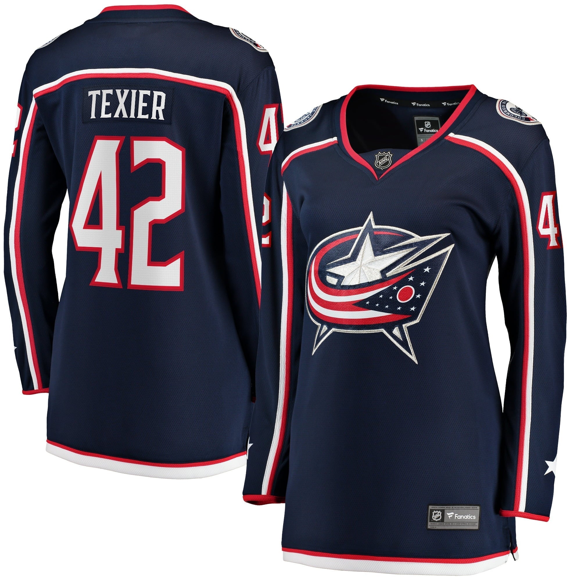 Women's Fanatics Branded Alexandre Texier Navy Columbus Blue Jackets Home Breakaway Player Jersey