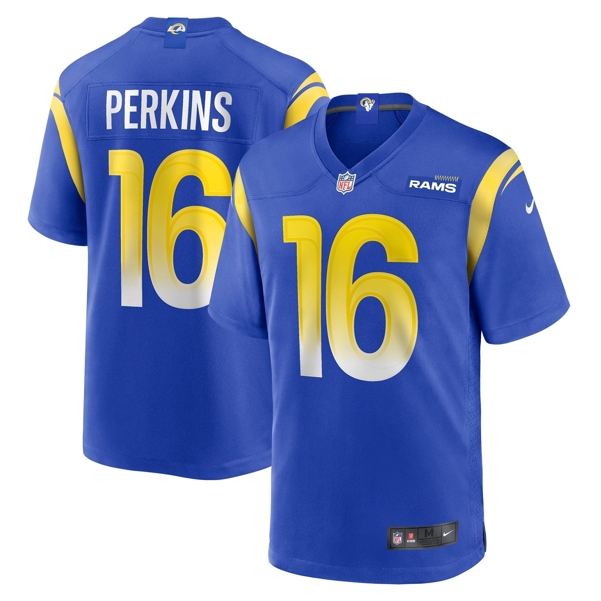 Men s Nike Bryce Perkins Royal Los Angeles Rams Game Player Jersey