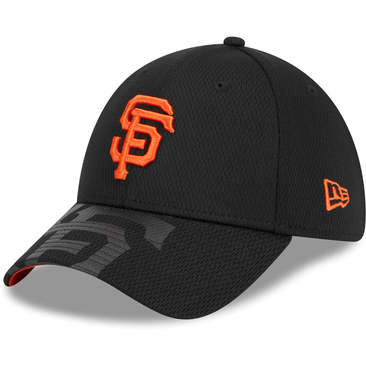 San Francisco Giants New Era Top Visor 39THIRTY Flex Hat - Black