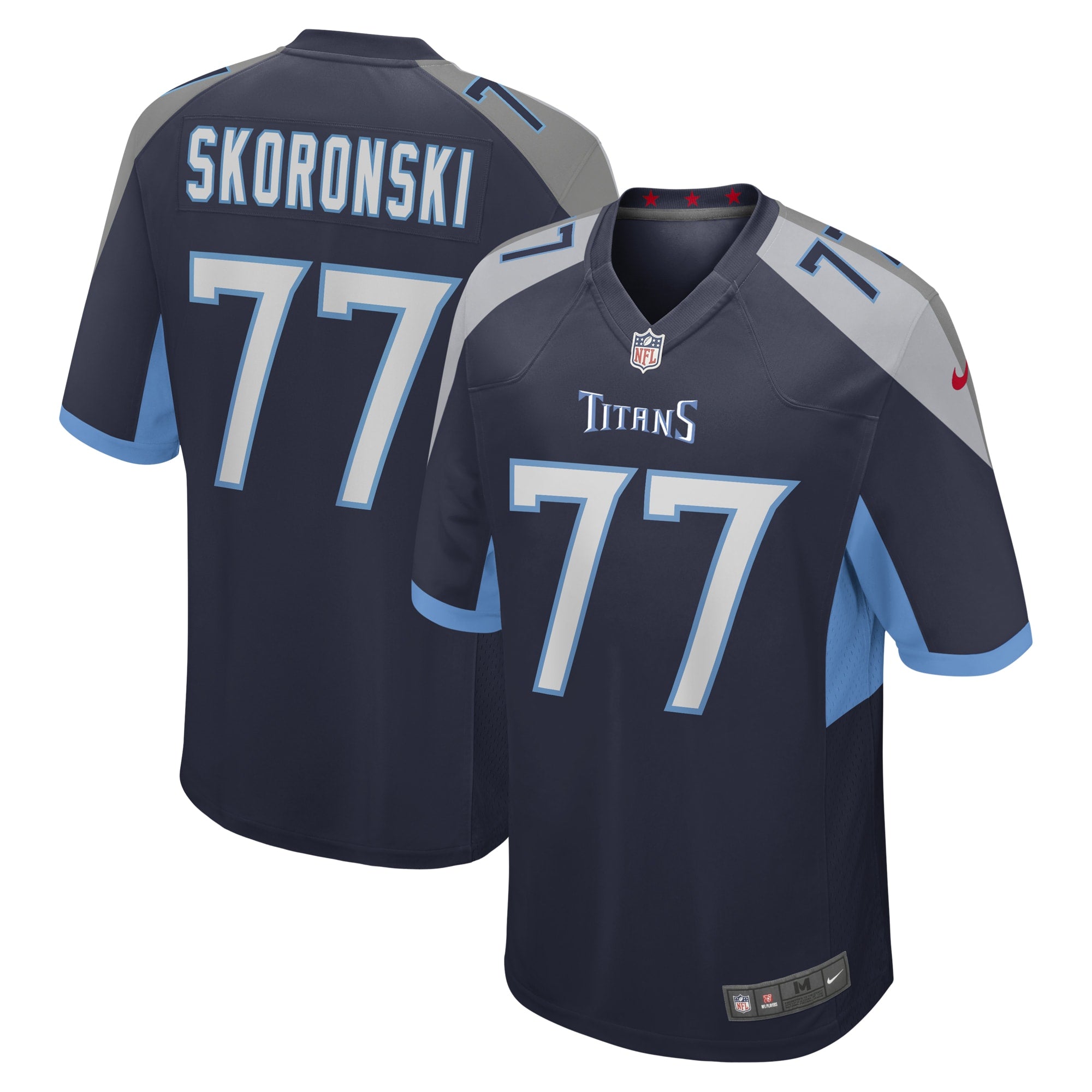 Peter Skoronski Tennessee Titans Nike 2023 NFL Draft First Round Pick Game Jersey   Navy