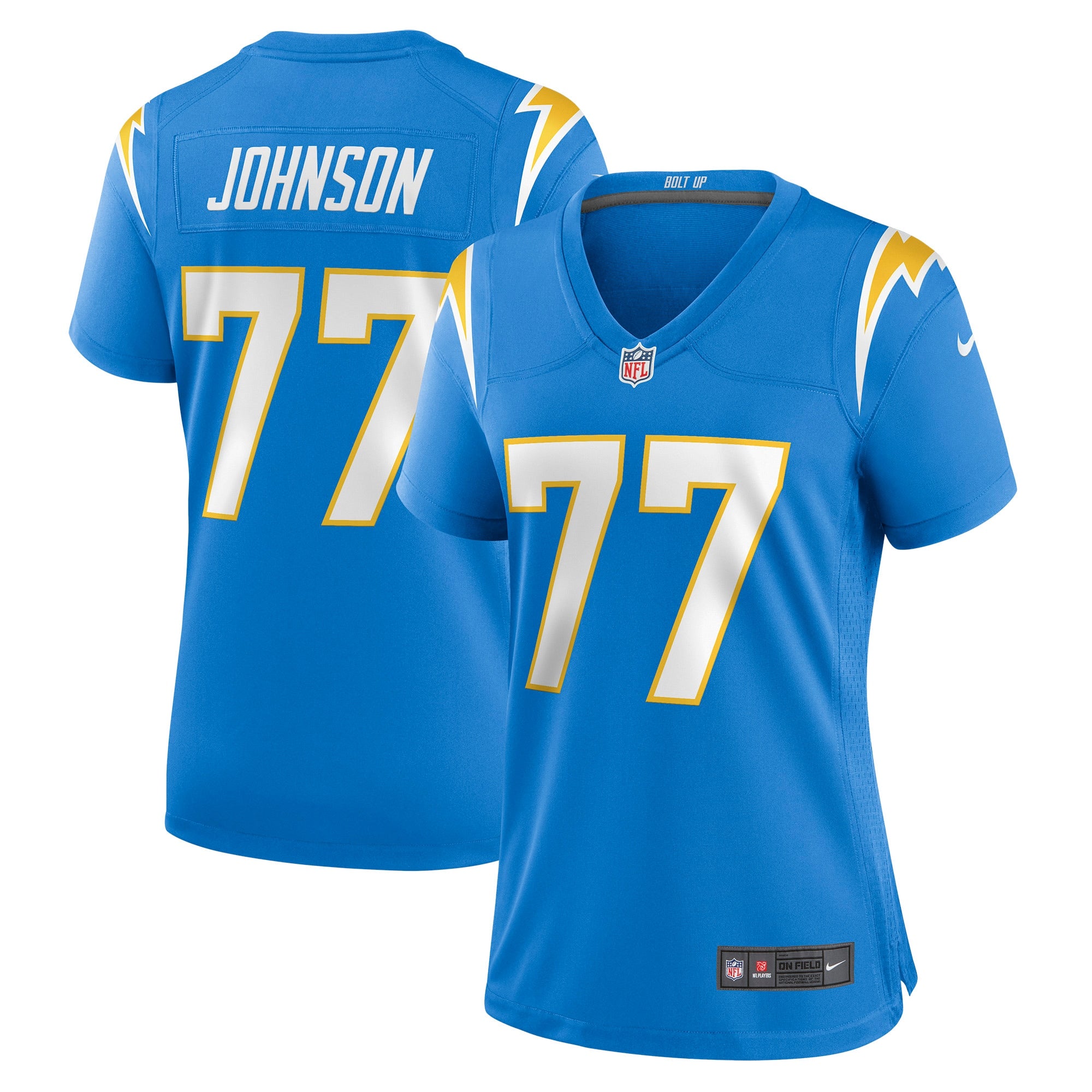 Zion Johnson Los Angeles Chargers Nike Women s Player Game Jersey   Powder Blue
