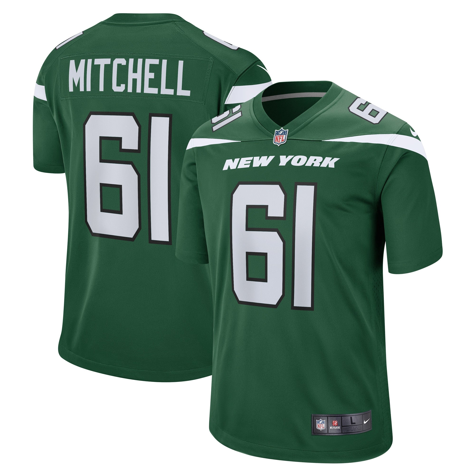 Max Mitchell New York Jets Nike Game Player Jersey   Gotham Green
