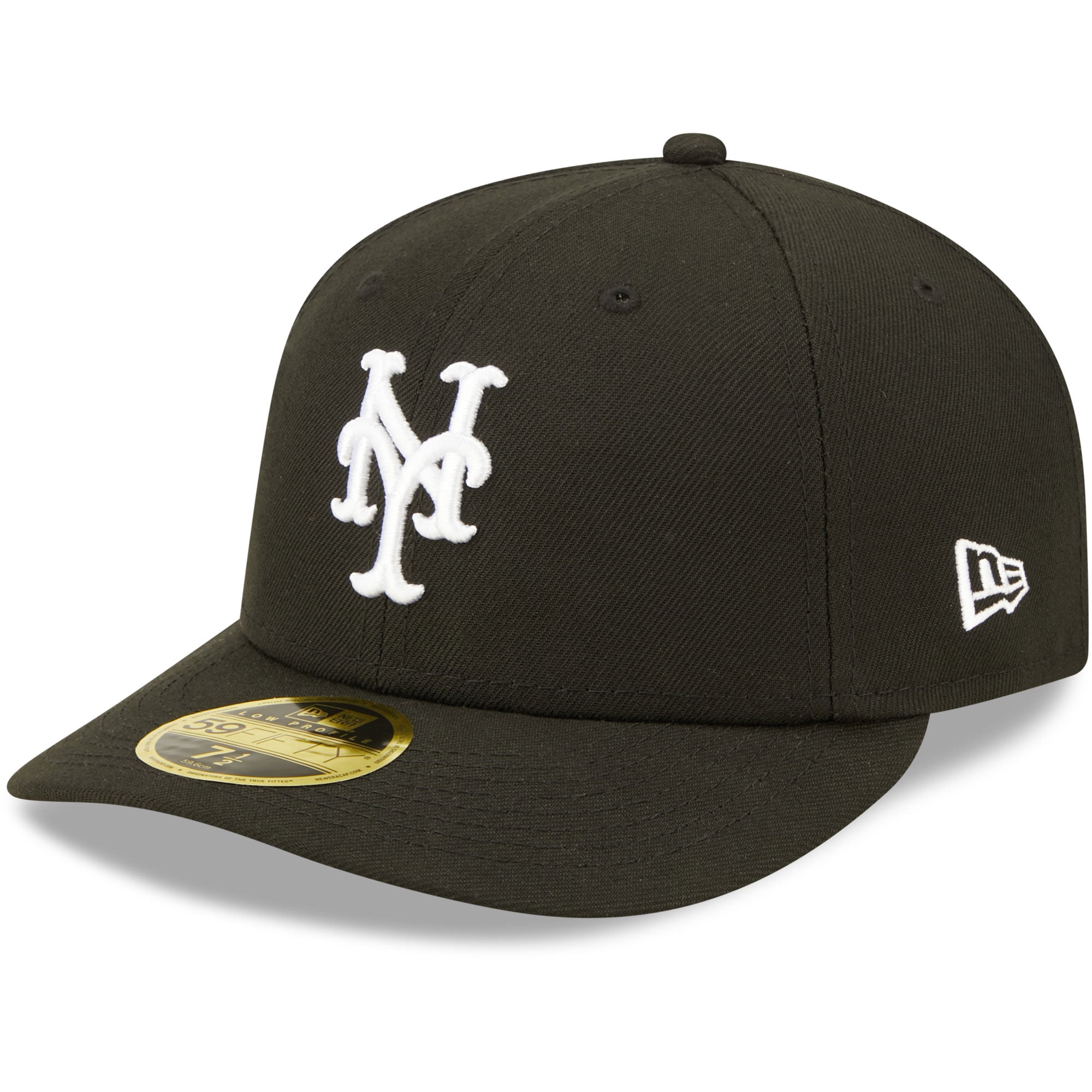 New York Mets New Era Black & White Low Profile 59FIFTY Fitted Hat