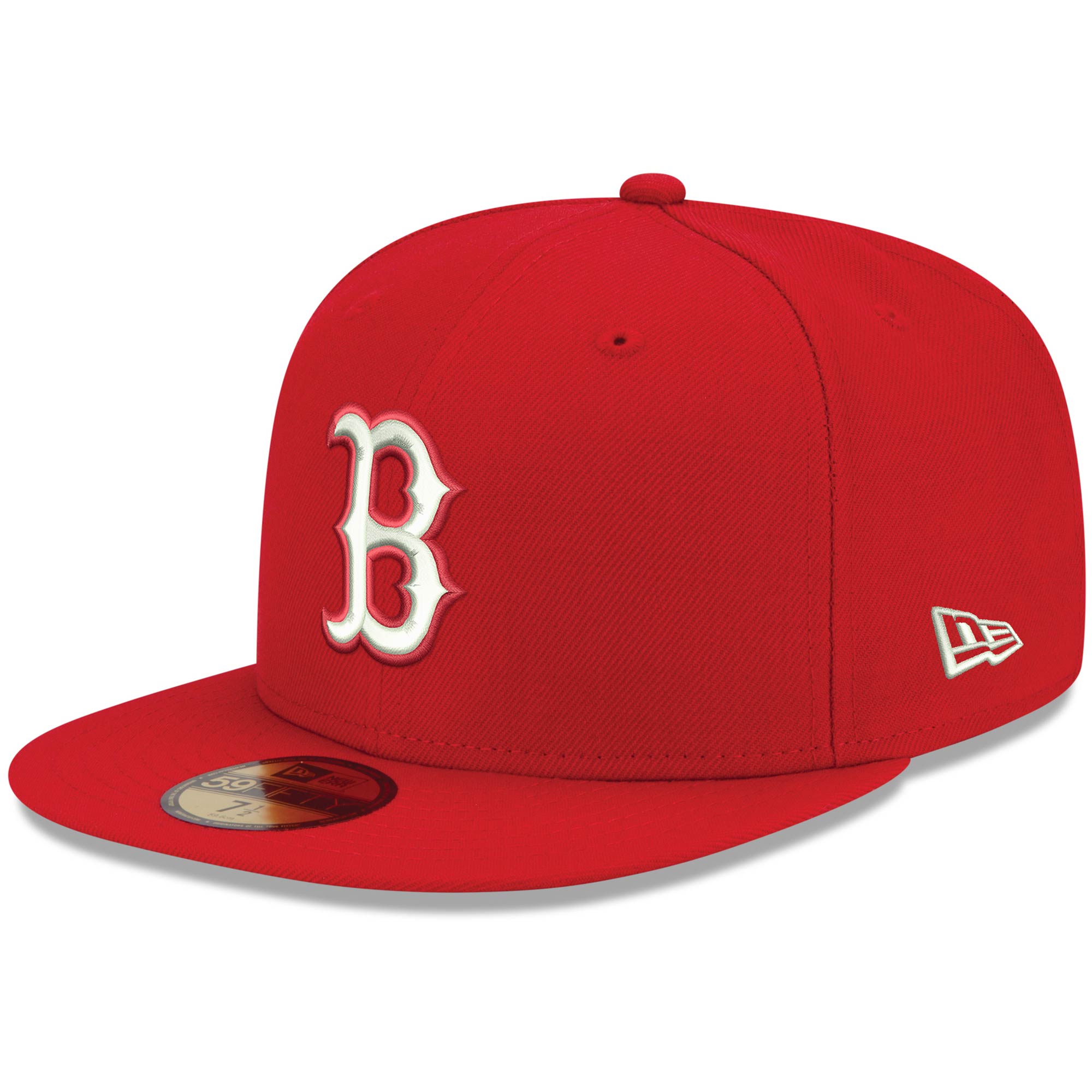 Boston Red Sox New Era White Logo 59FIFTY Fitted Hat - Red