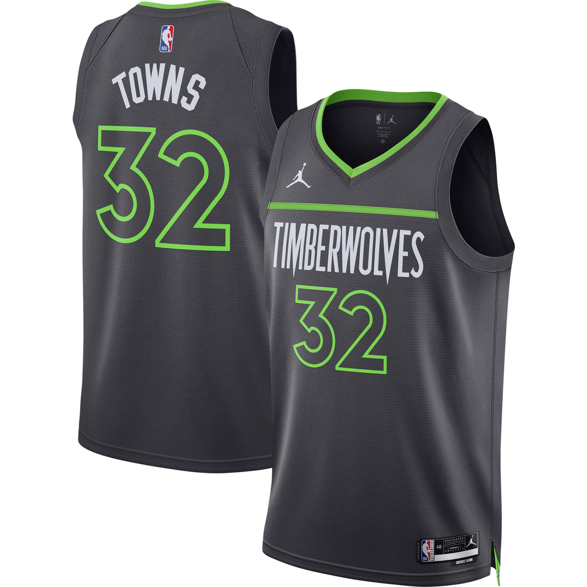 Karl-Anthony Towns Minnesota Timberwolves Jordans Brand Unisex Swingman Jersey - Statement Edition - Charcoal