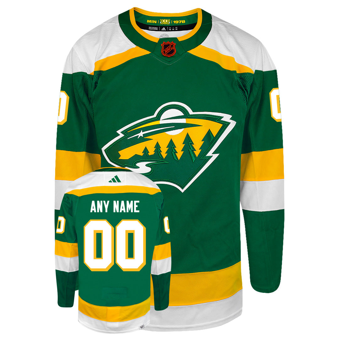 Customizable Minnesota Wild Adidas 2022 Primegreen Reverse Retro Authentic NHL Hockey Jersey