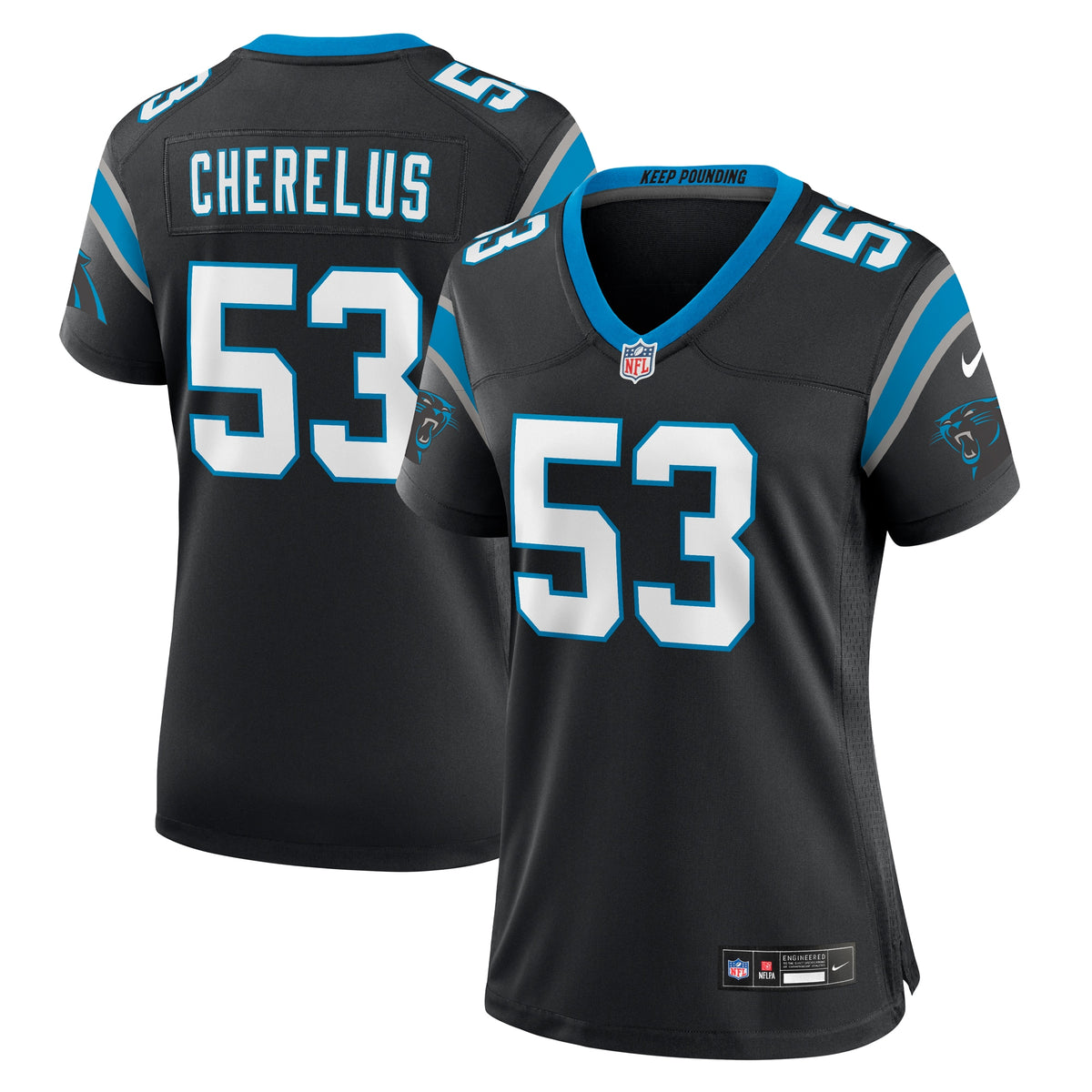 Claudin Cherelus Carolina Panthers Nike Women s Team Game Jersey    Black