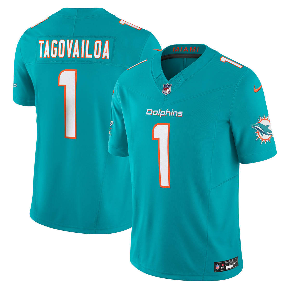 Tua Tagovailoa Miami Dolphins Nike Vapor F.U.S.E. Limited Jersey   Aqua