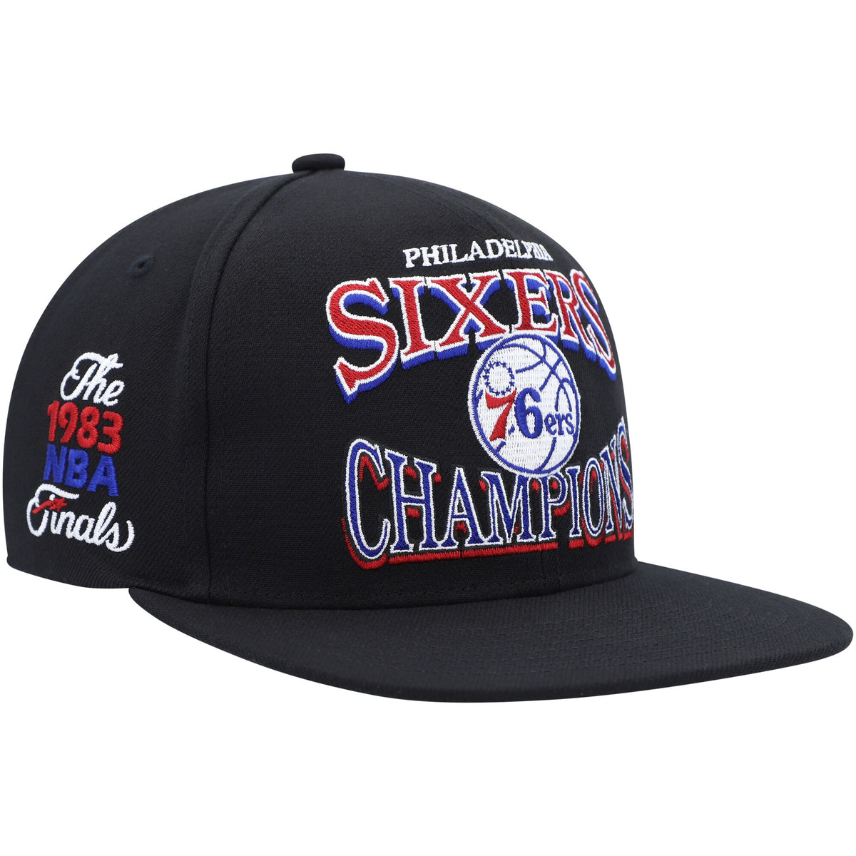Philadelphia 76ers Mitchell & Ness Hardwood Classics SOUL Champions Era Diamond Snapback Hat - Black