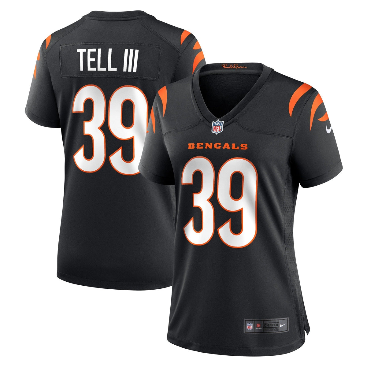 Women s Nike Marvell Tell III Black Cincinnati Bengals Game Player Jersey