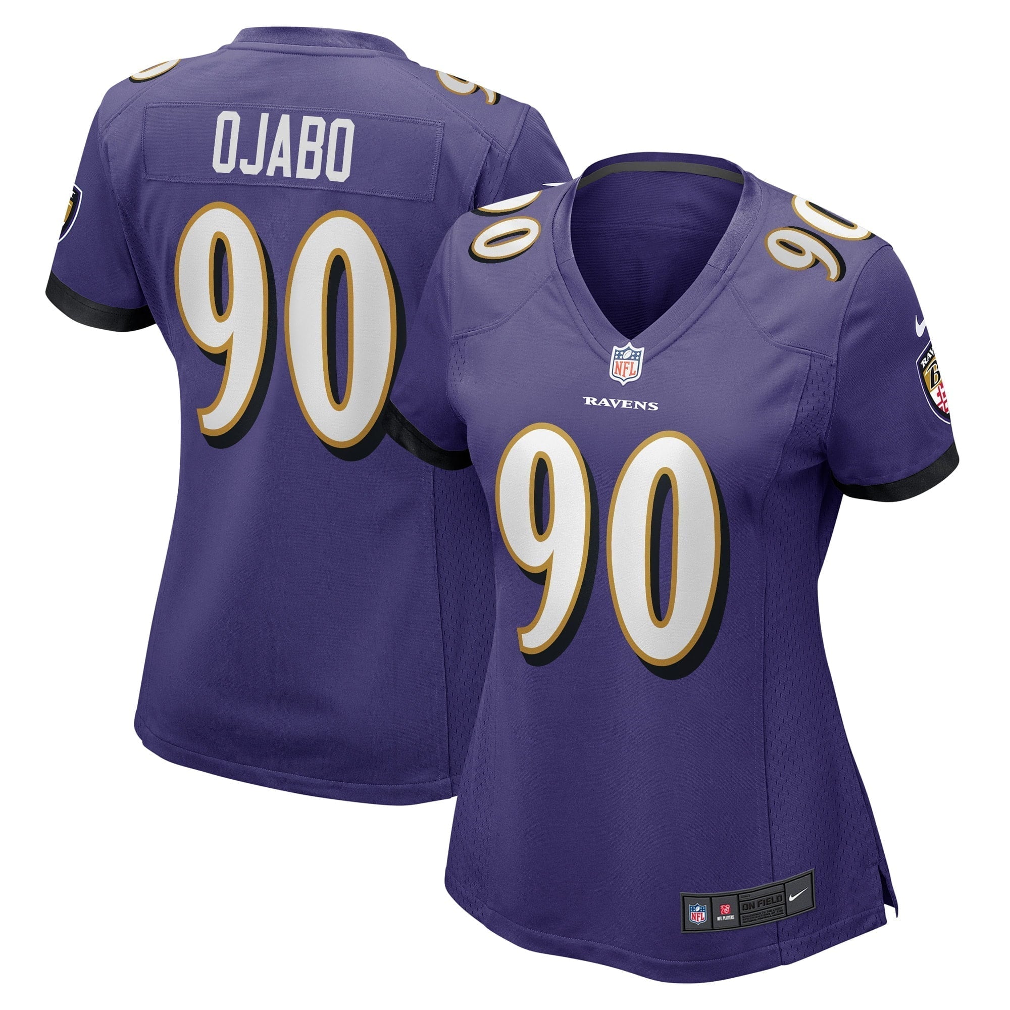 Women s Nike David Ojabo Purple Baltimore Ravens Game Player Jersey