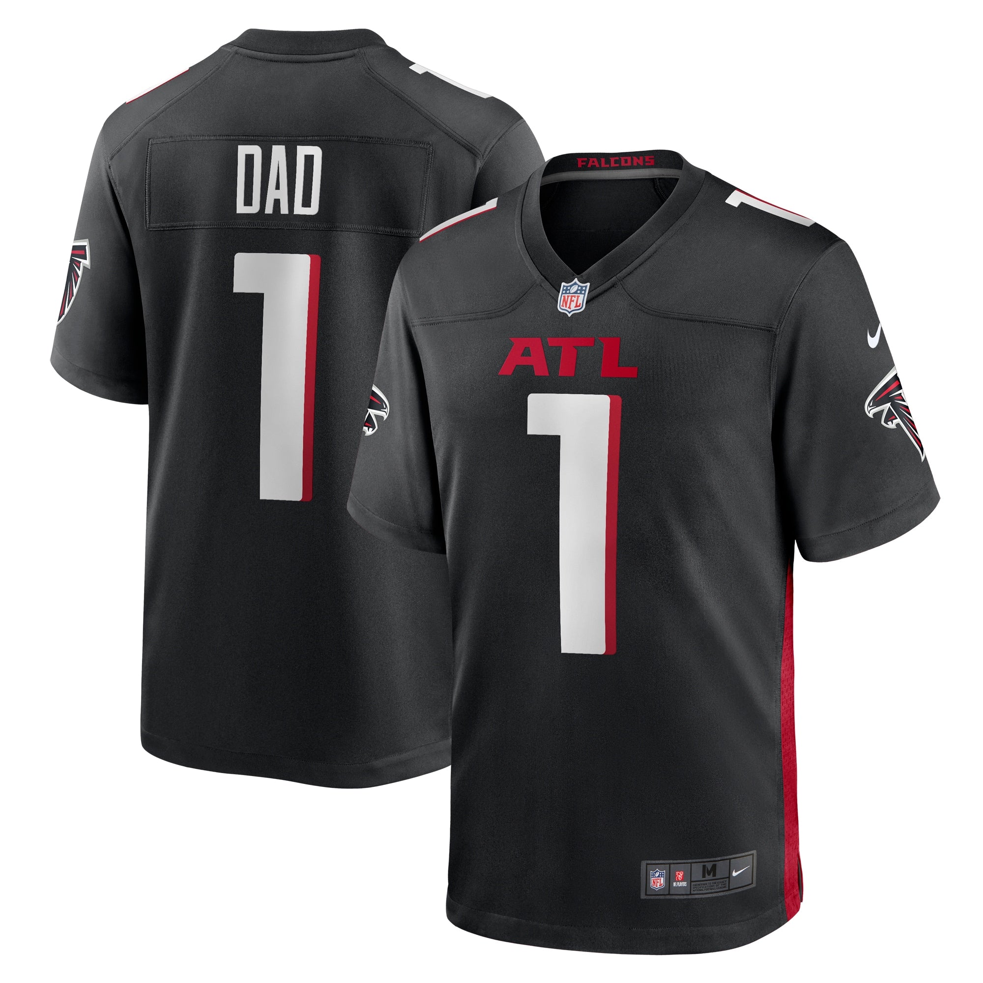 Number 1 Dad Atlanta Falcons Nike Game Jersey   Black