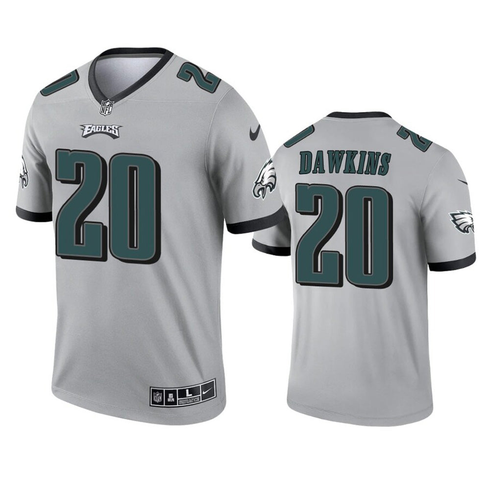 Men s Philadelphia Eagles Brian Dawkins Inverted Legend Jersey   Silver