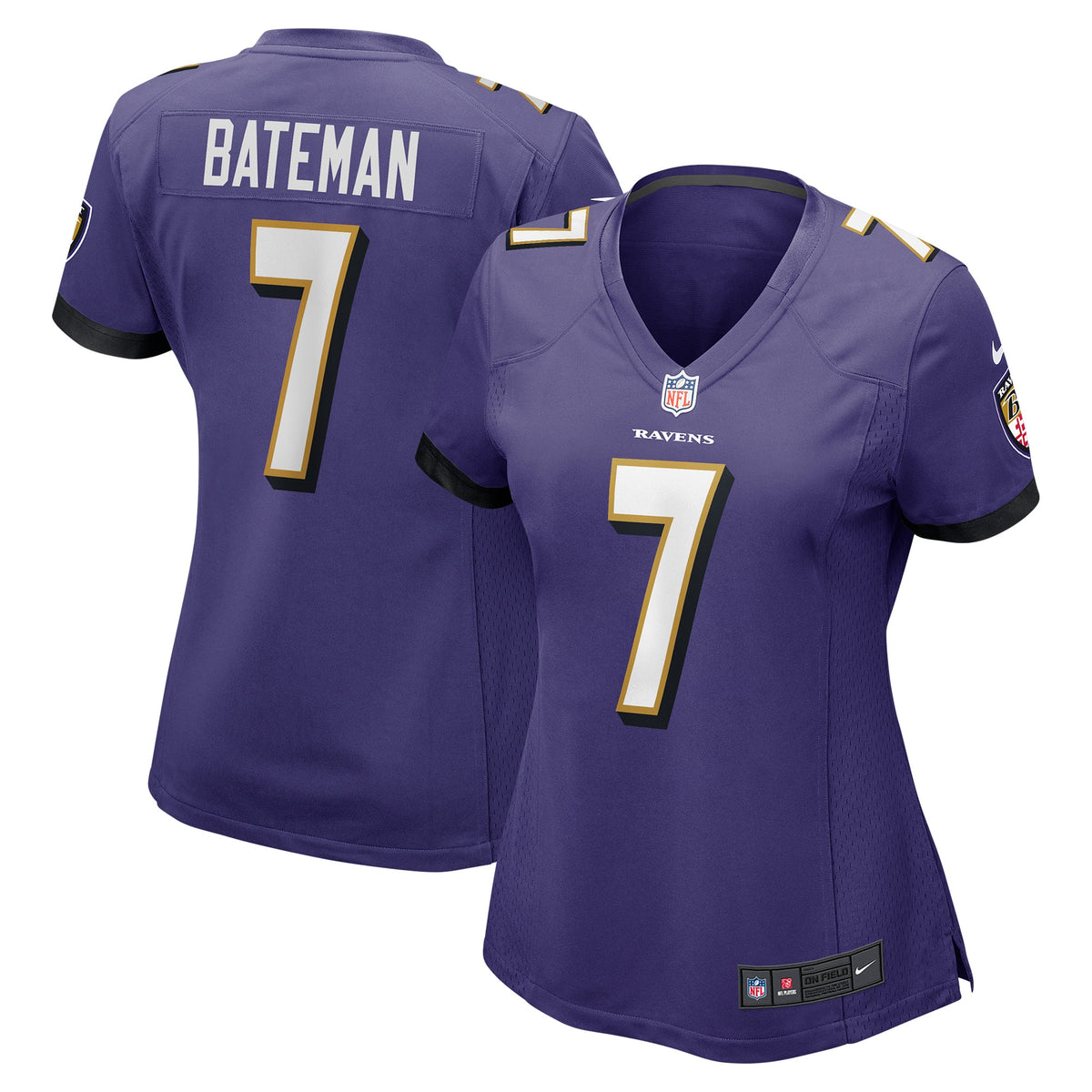 Rashod Bateman Baltimore Ravens Nike Women s Game Jersey   Purple