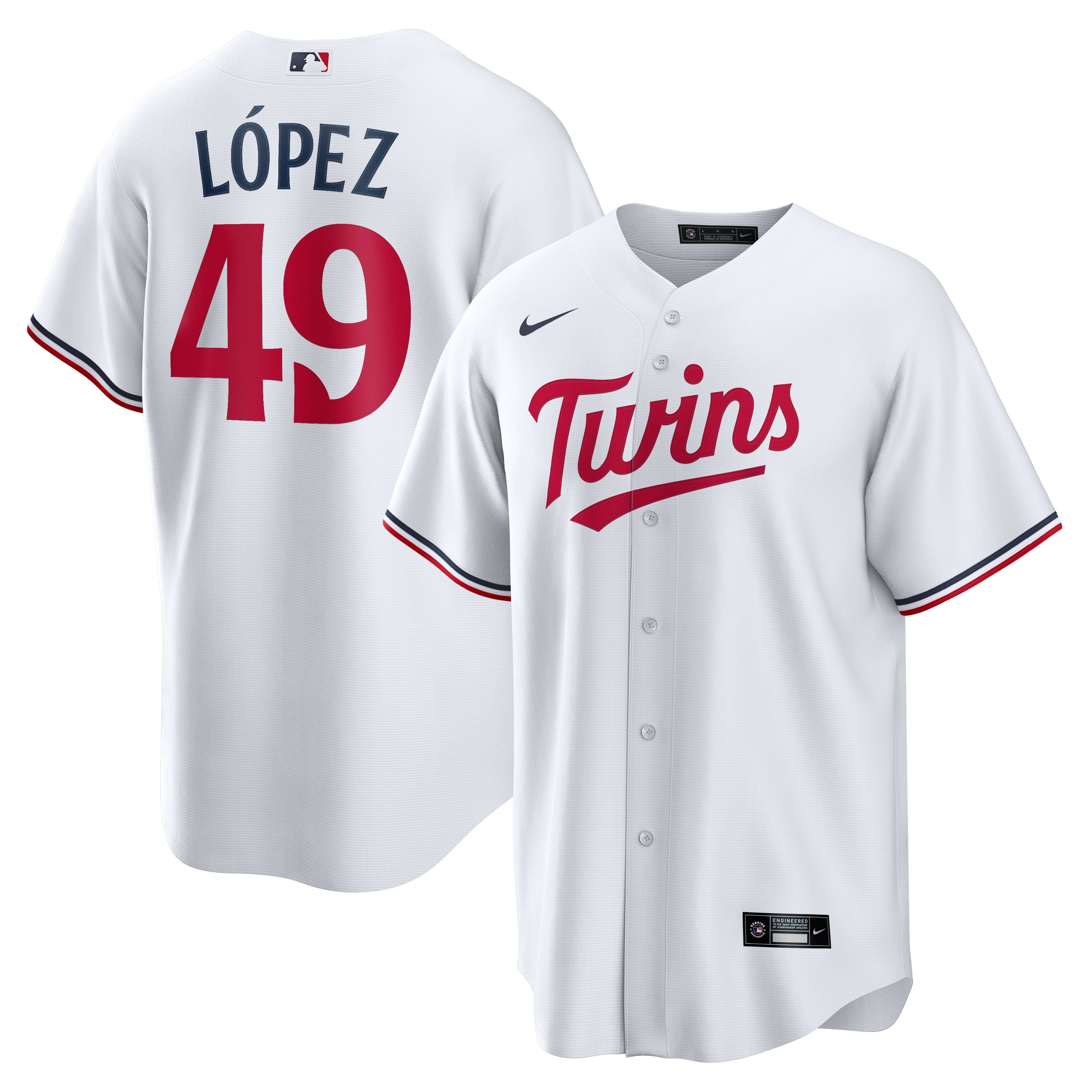 Pablo Lopez Minnesota Twins Nike Home Replica Player Jersey - White