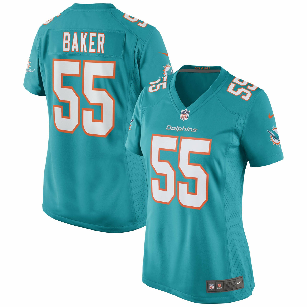 Women s Nike Jerome Baker Aqua Miami Dolphins Game Jersey