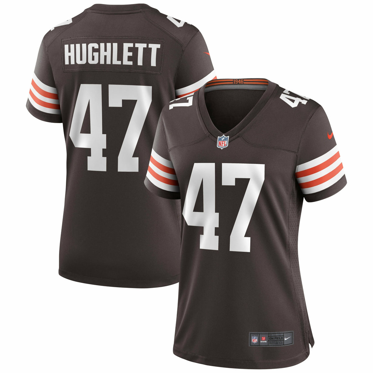 Women s Nike Charley Hughlett Brown Cleveland Browns Game Jersey
