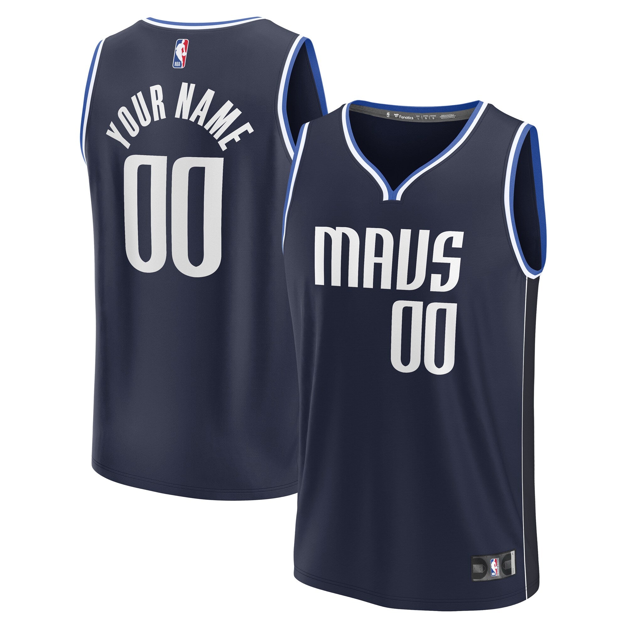 Dallas Mavericks Fanatics Branded Youth Fast Break Replica Custom Jersey - Statement Edition - Navy
