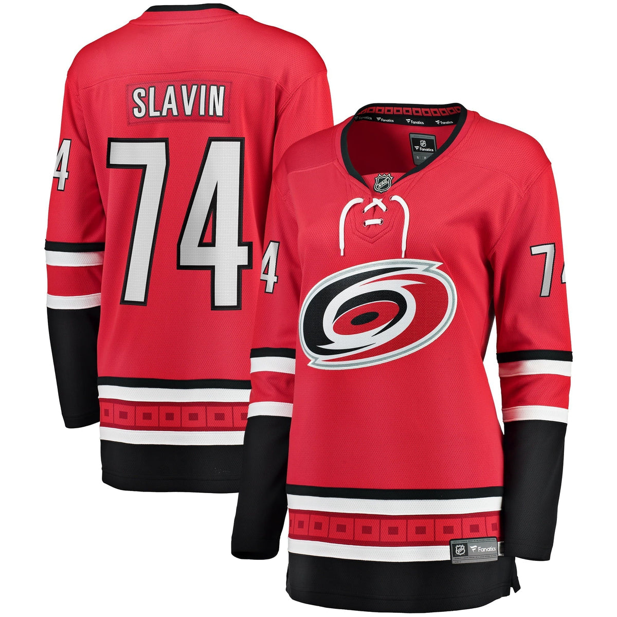 Women's Fanatics Branded Jaccob Slavin Red Carolina Hurricanes Home Breakaway Player Jersey