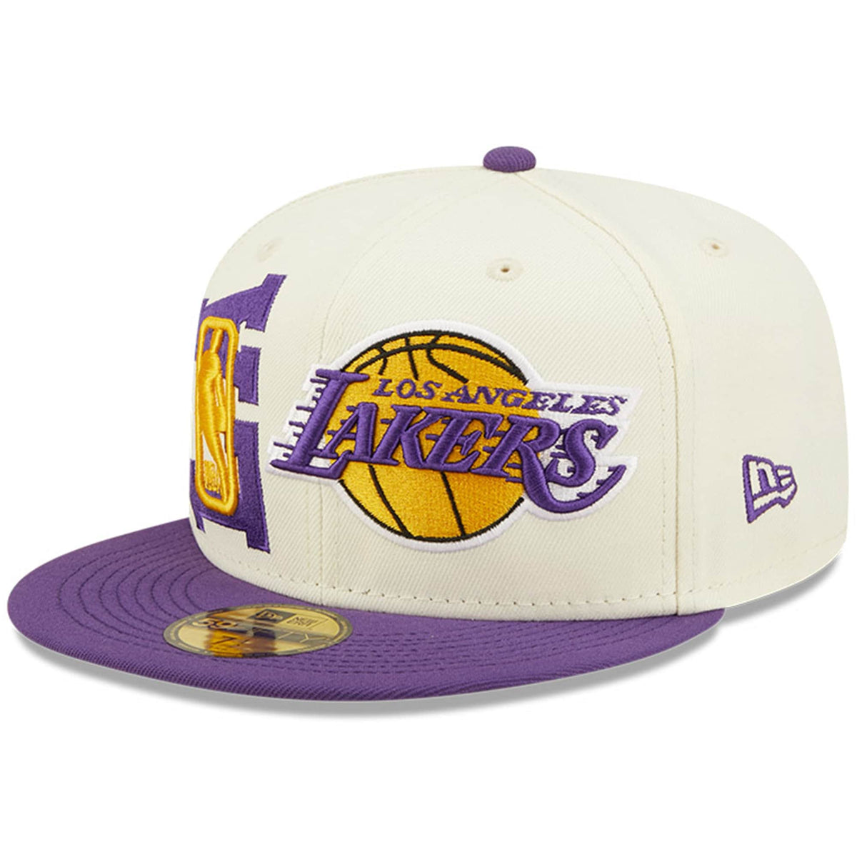 Los Angeles Lakers New Era 2022 NBA Draft 59FIFTY Fitted Hat - Cream/Purple