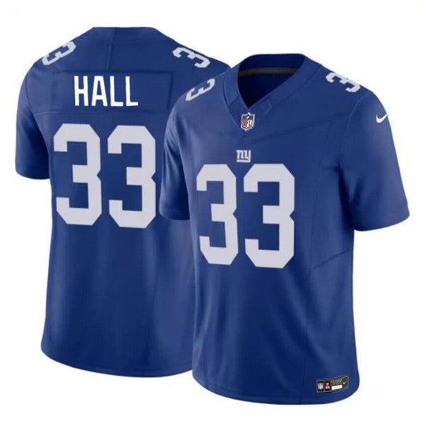 Men s New York Giants Hassan Hall Blue 2023 F.U.S.E. Vapor Untouchable Limited Stitched Jersey