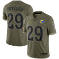 Eric Dickerson Los Angeles Rams 2022 Salute To Service Retired Player Limited Jersey   Olive