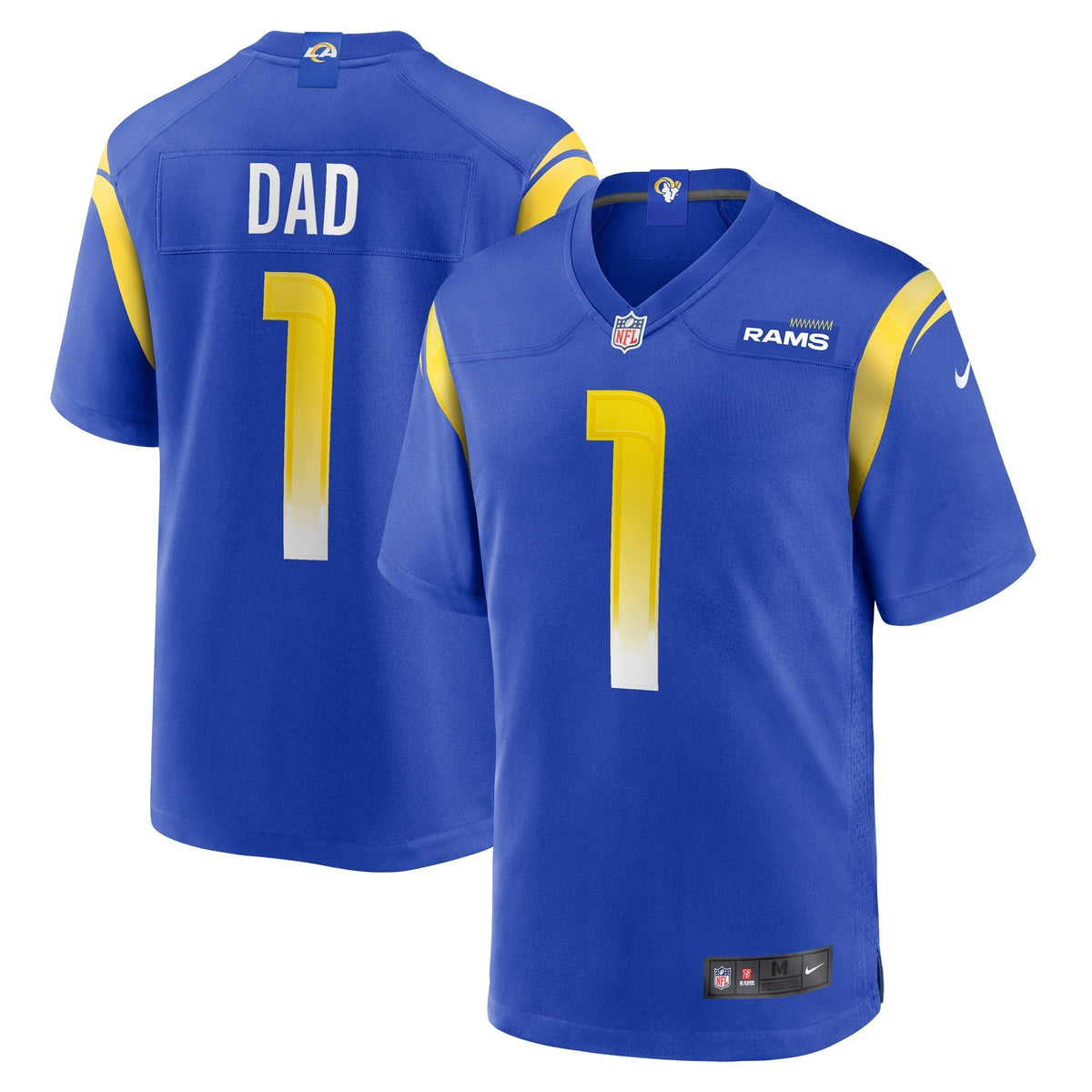 Men s Nike Number 1 Dad Royal Los Angeles Rams Game Jersey