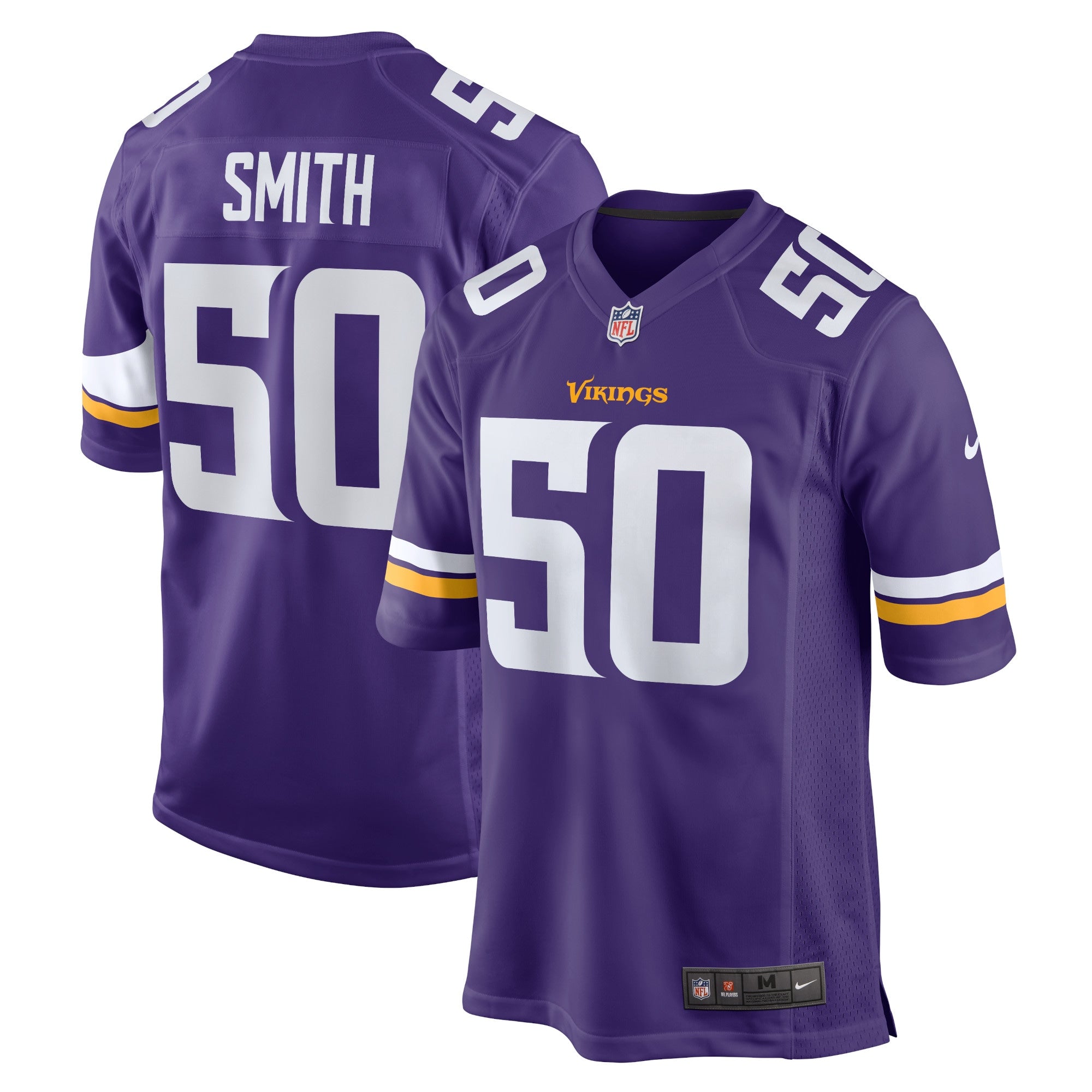 TJ Smith Minnesota Vikings Nike Home Game Player Jersey   Purple