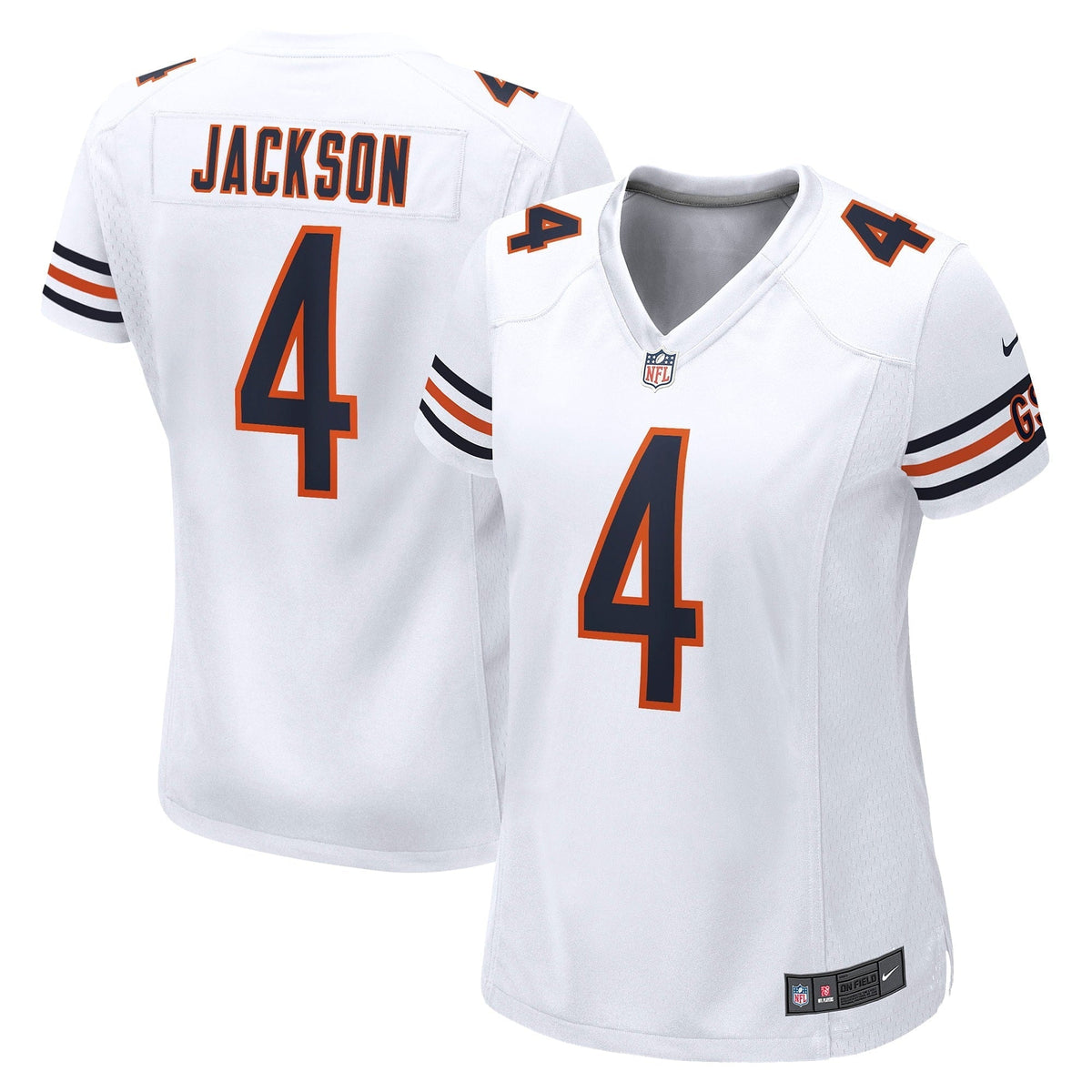 Women s Nike Eddie Jackson White Chicago Bears Game Jersey
