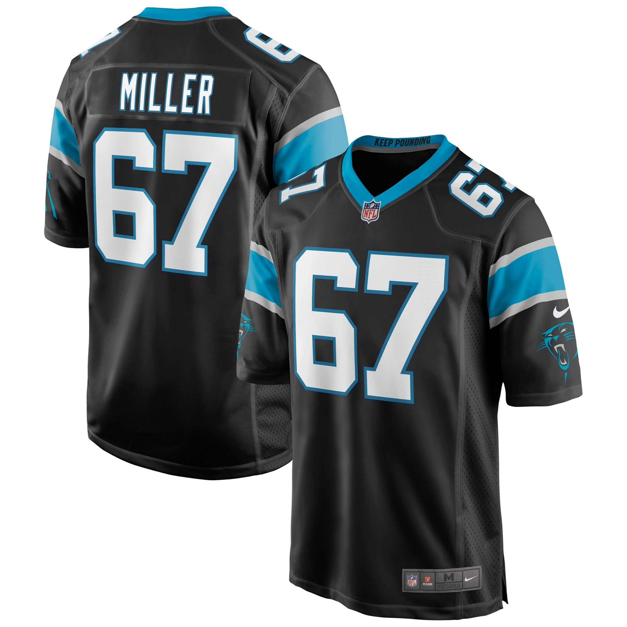 John Miller Carolina Panthers Nike Game Jersey   Black