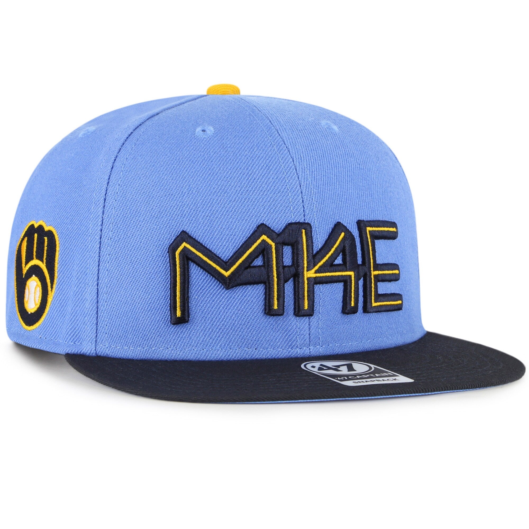 Milwaukee Brewers '47 2022 City Connect Captain Snapback Hat - Powder Blue