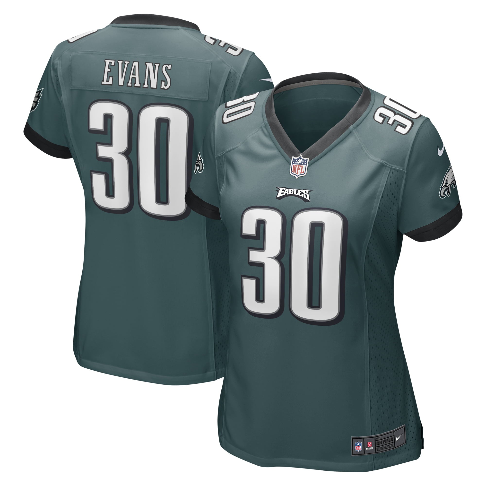 Women s Nike Justin Evans Midnight Green Philadelphia Eagles Game Player Jersey